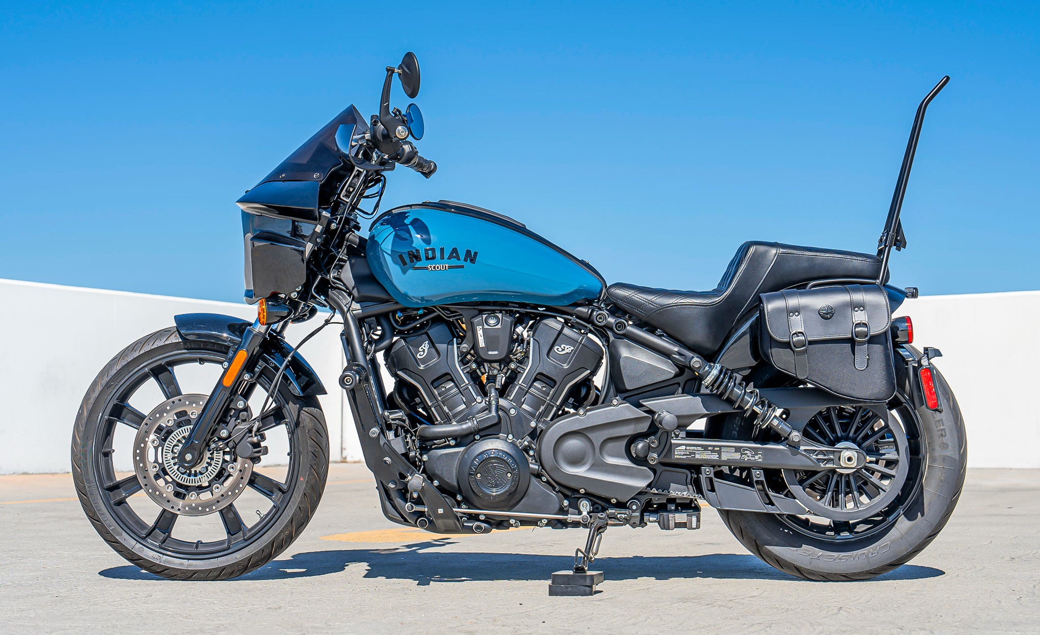 Viking Darkin 2025+ Indian 101 Scout Motorcycle Fairing Gloss Black Lifestyle @expand