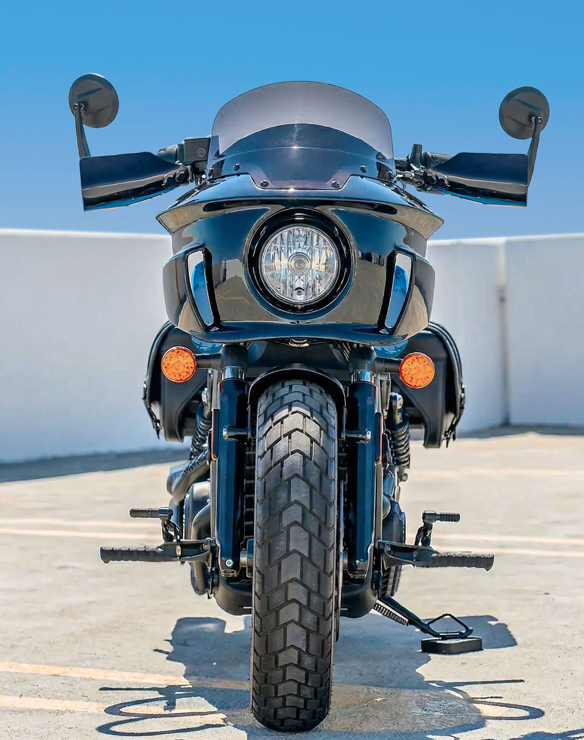 Viking Darkin 2025+ Indian Sport Scout Sixty Motorcycle Fairing Gloss Black Lifestyle