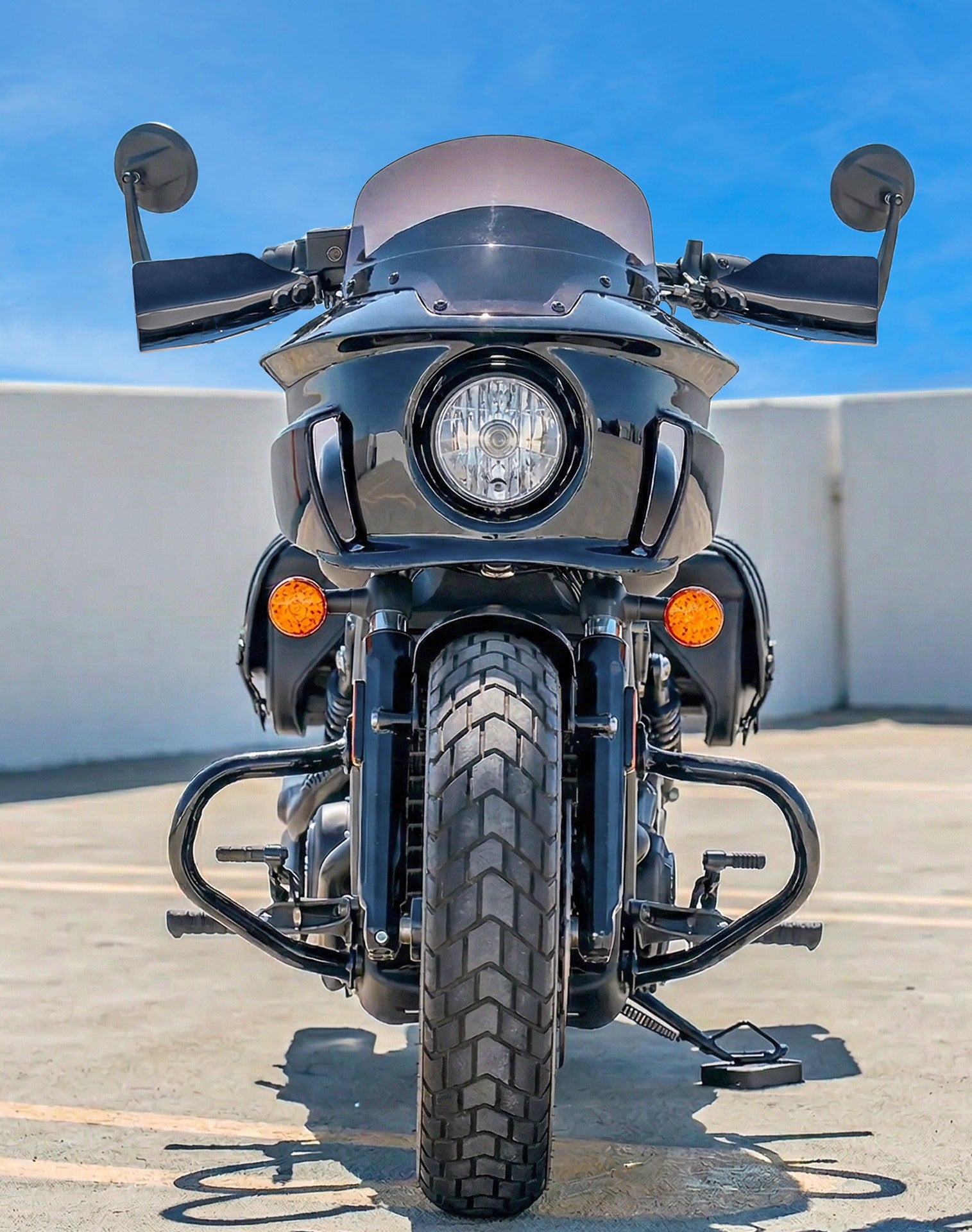 Viking Darkin Motorcycle Fairing for Indian Scout Bobber Sixty Gloss Black Lifestyle