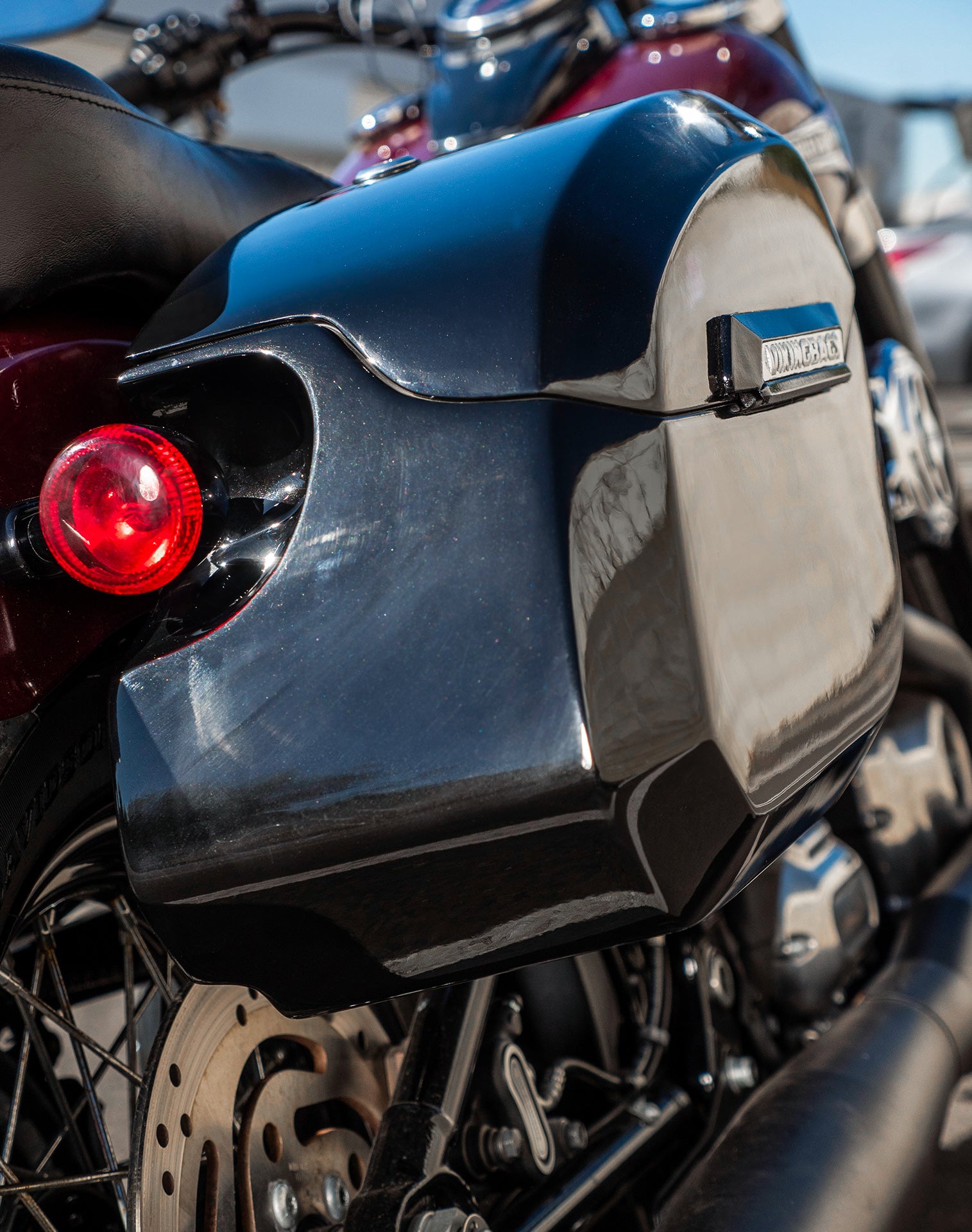 32L - Darkin Large Quick Mount Painted Hard Saddlebags for Harley Softail Slim FLSL v3