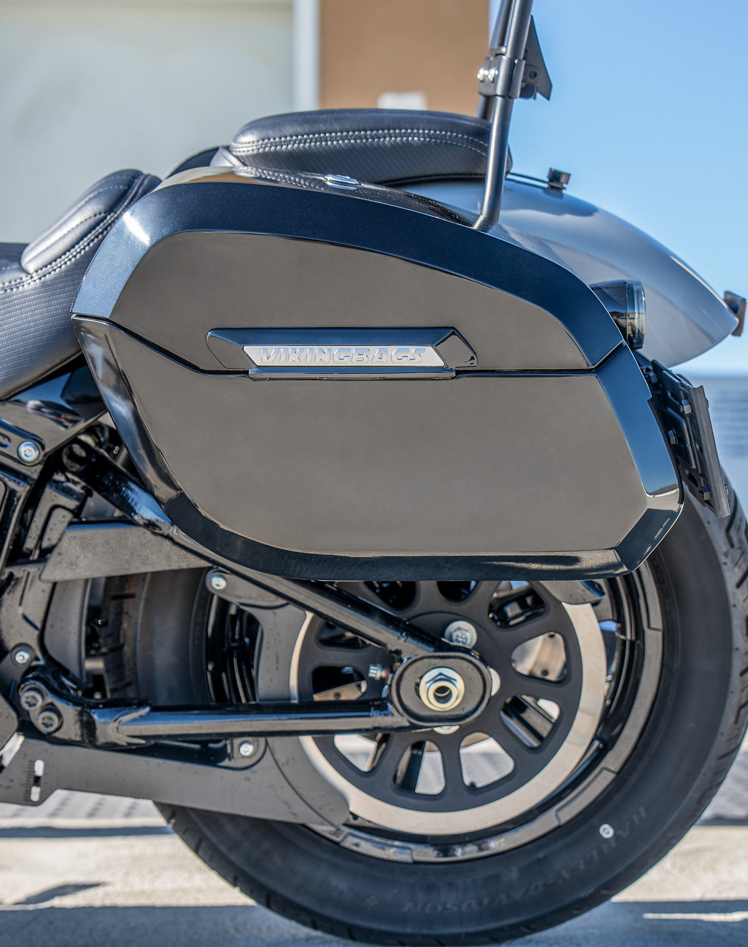 32L - Darkin Large Quick Mount Painted Hard Saddlebags for Harley Softail Street Bob FXBB Life Style