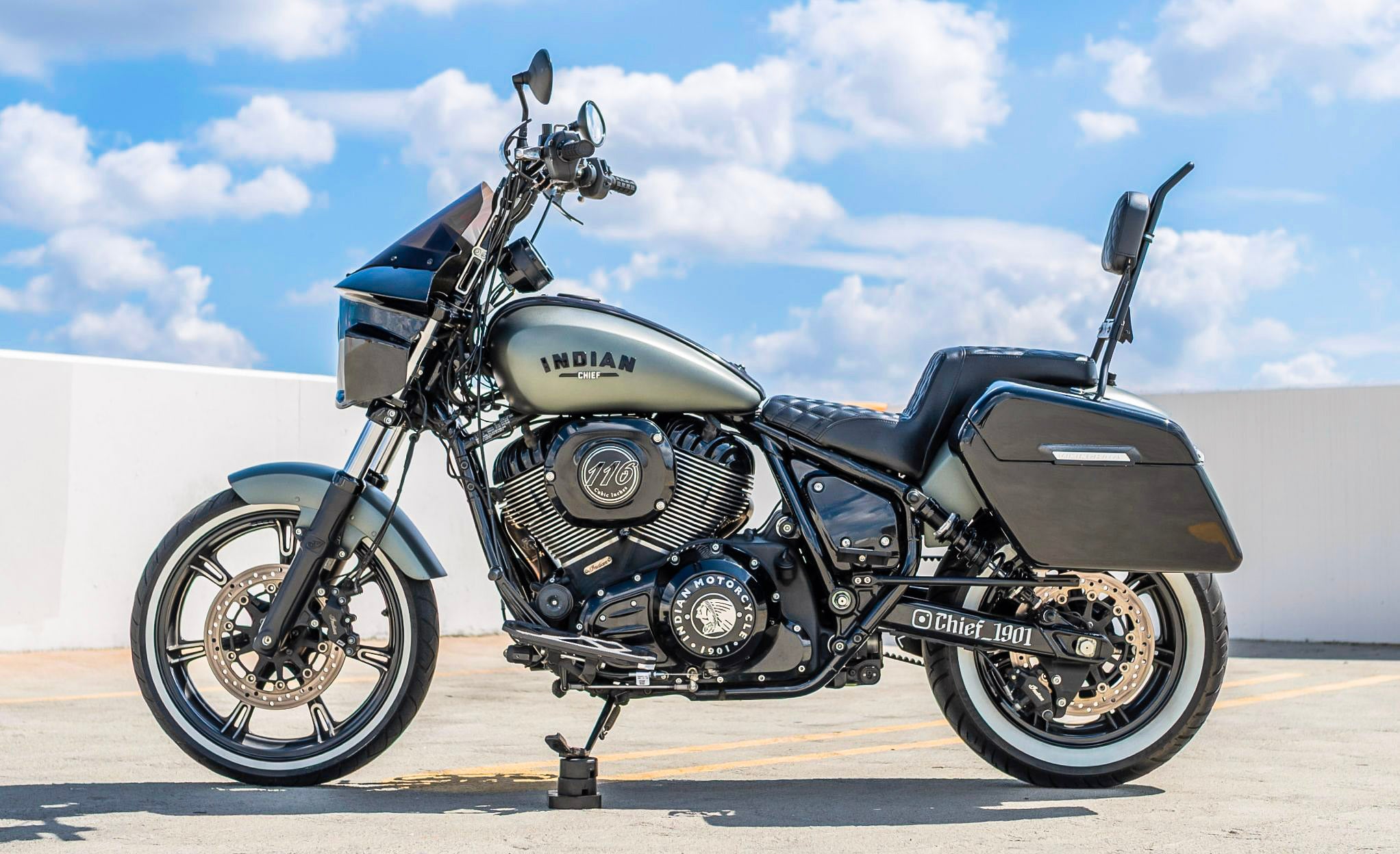 Viking Darkin Indian Chief Dark Horse Motorcycle Fairing Gloss Black Lifestyle @expand