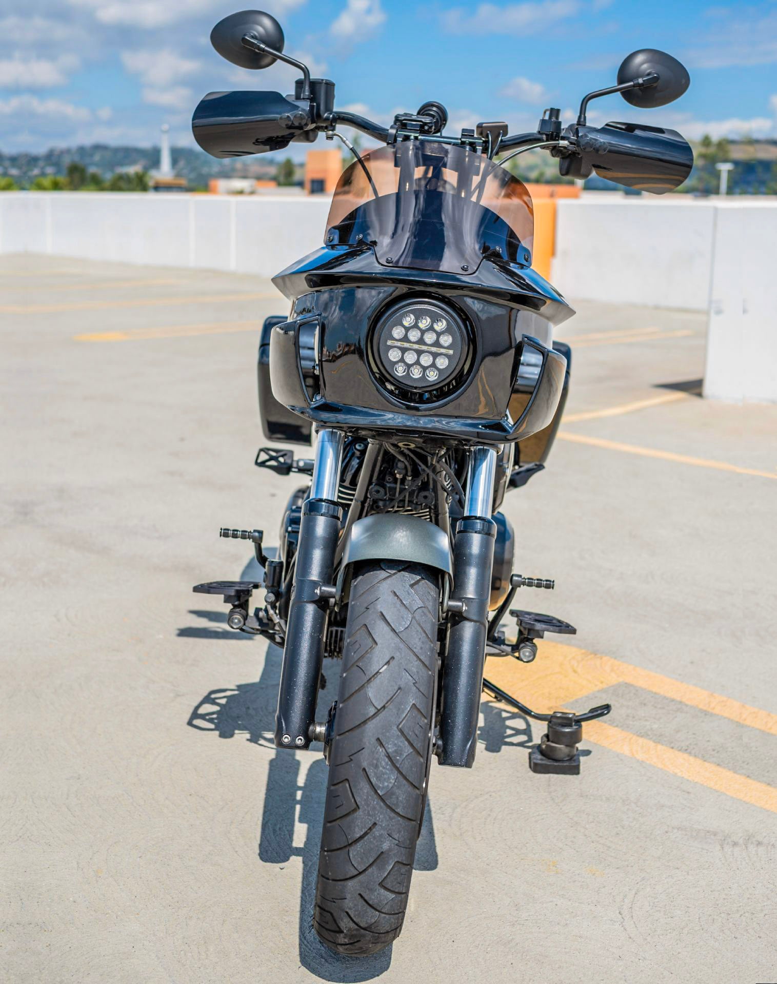 Viking Darkin Indian Chief Motorcycle Fairing Gloss Black Lifestyle Vertical