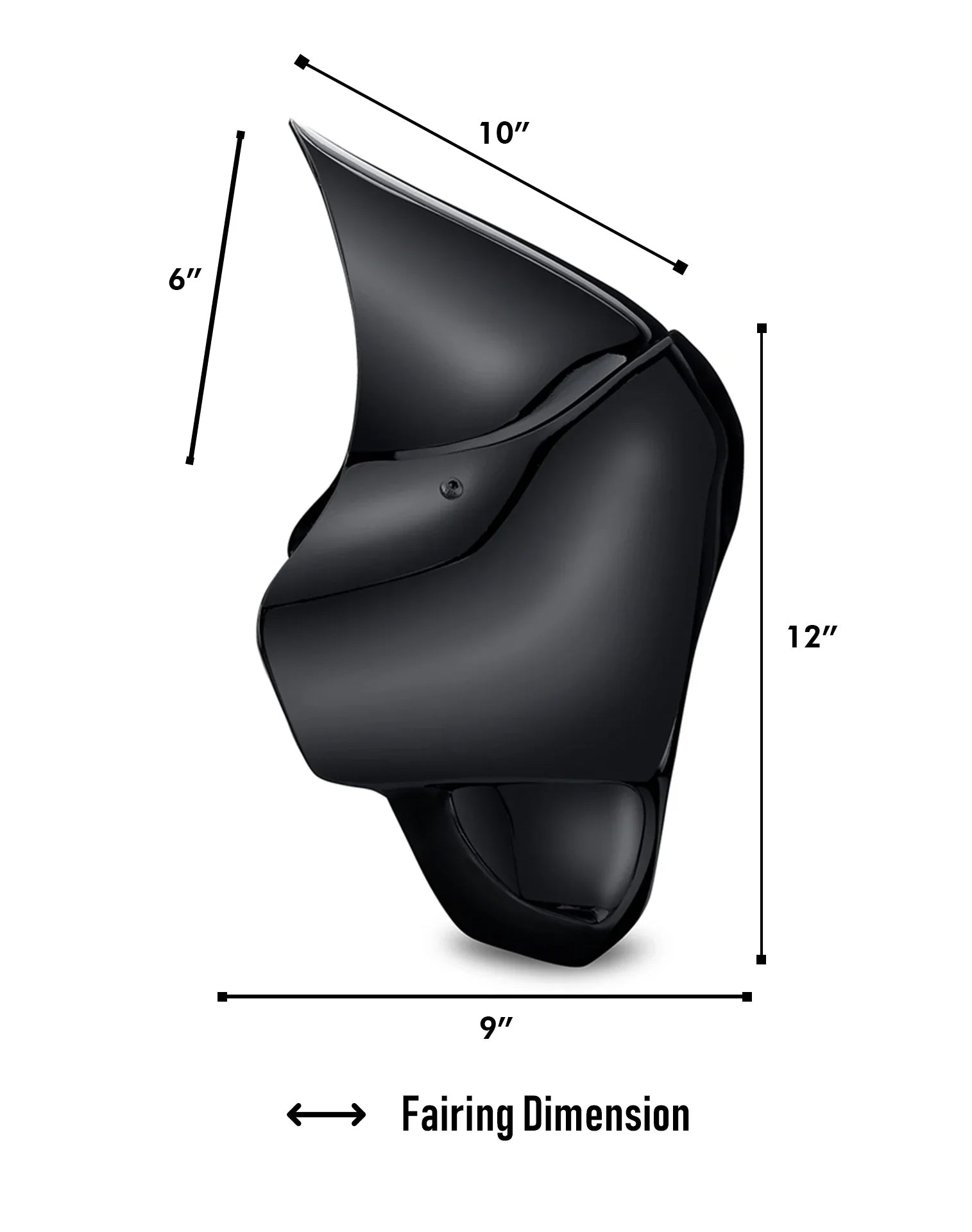 Viking Derby Motorcycle Fairing For Harley Sportster 1200 Custom XL1200C Gloss Black Fairing Dimension