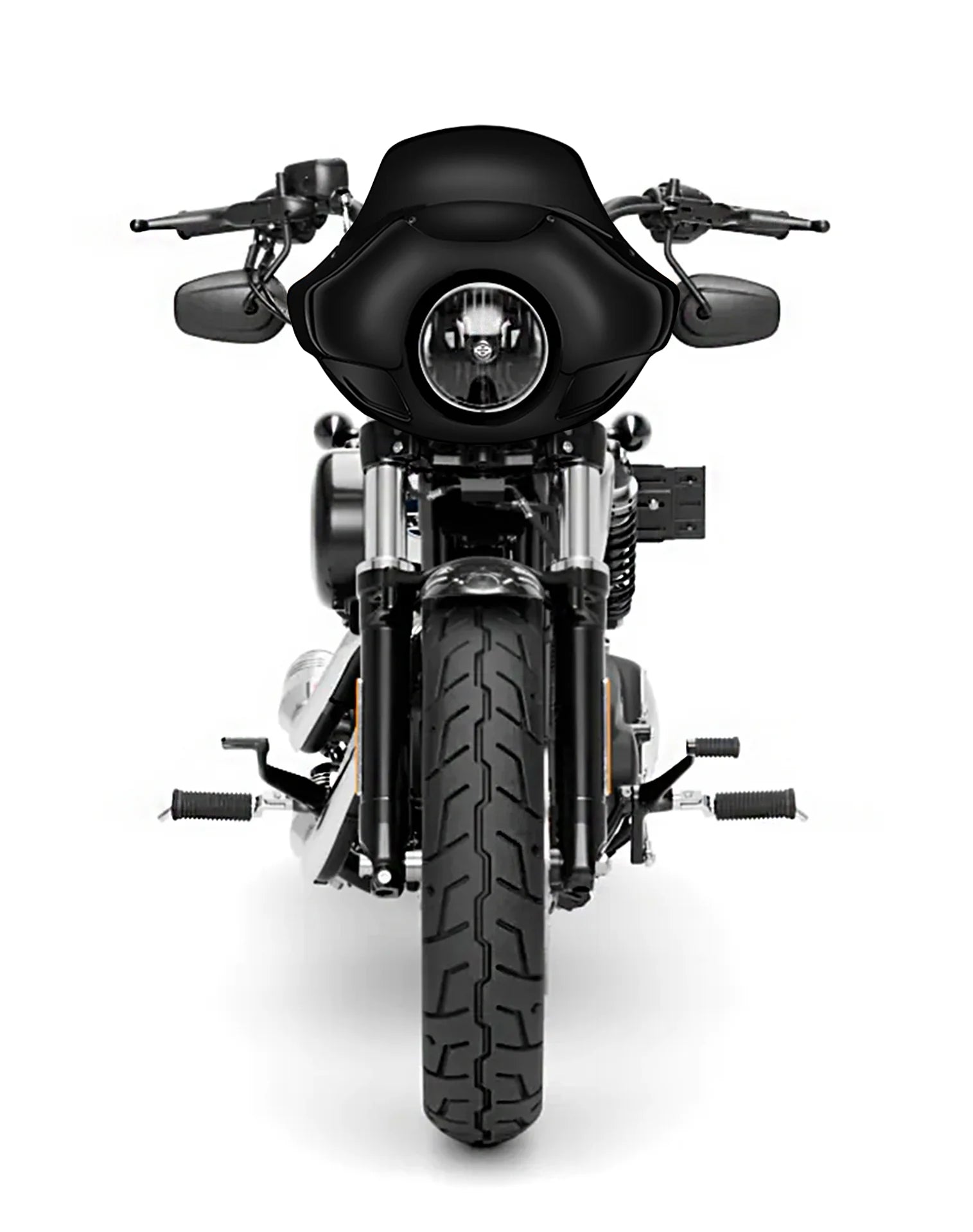 Viking Derby Motorcycle Fairing For Harley Sportster Forty Eight Gloss Black Fairing From Front