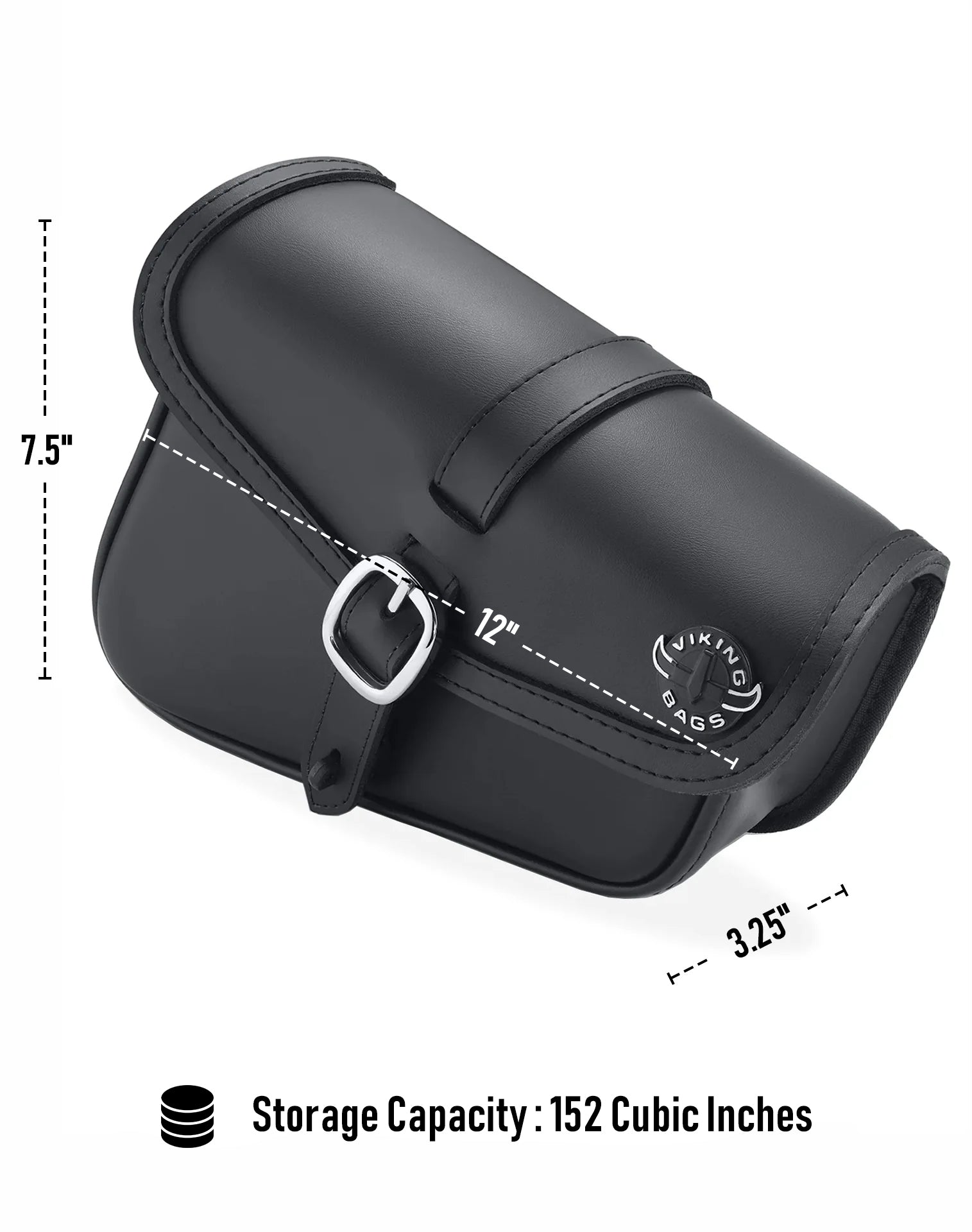 2L - Diablo Plain Leather Motorcycle Left Solo Bag For Harley Softail Fat Bob FXFB/S Storage Capacity