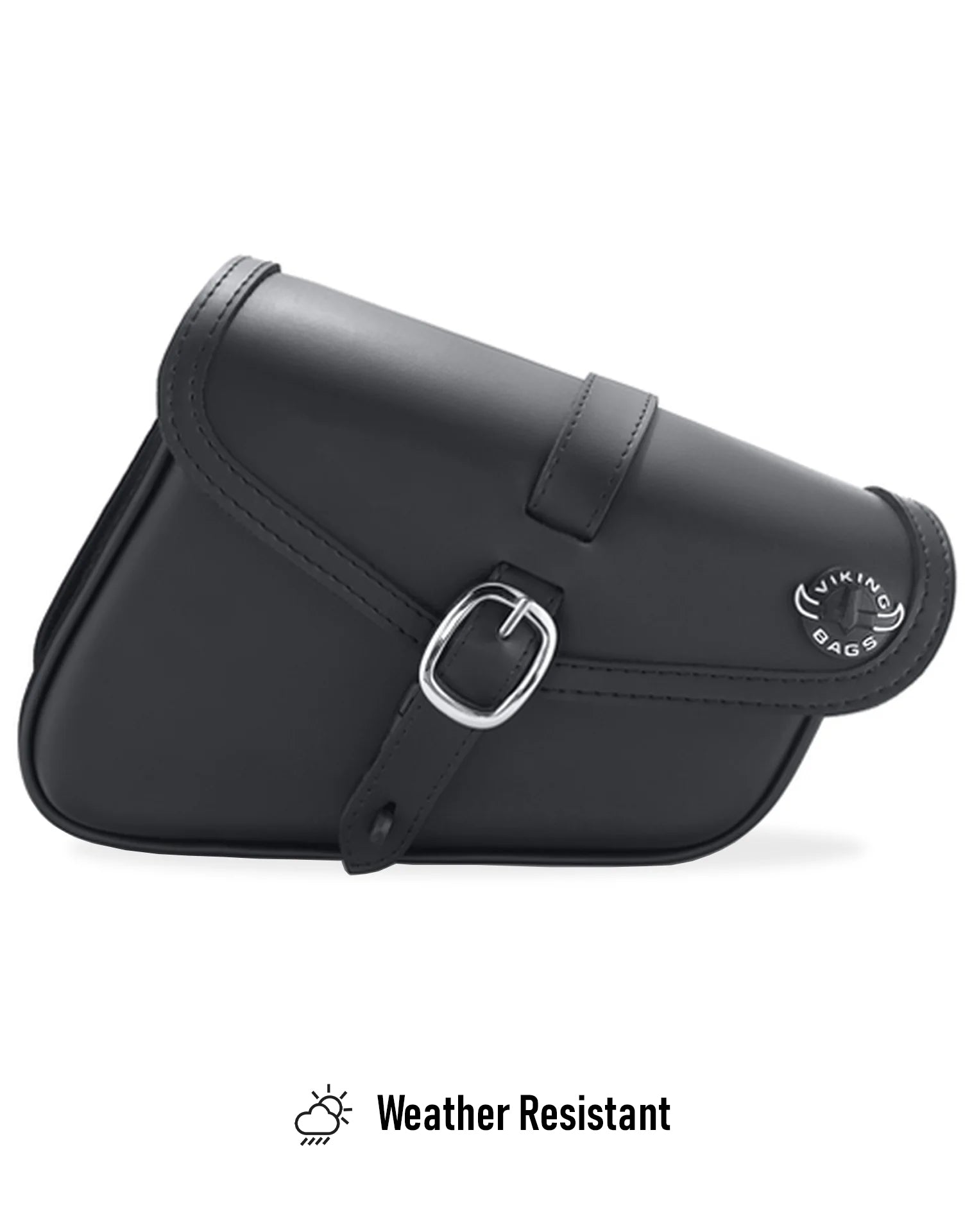 2L - Diablo Plain Leather Motorcycle Left Solo Bag For Harley Softail Fat Bob FXFB/S Weather Resistant