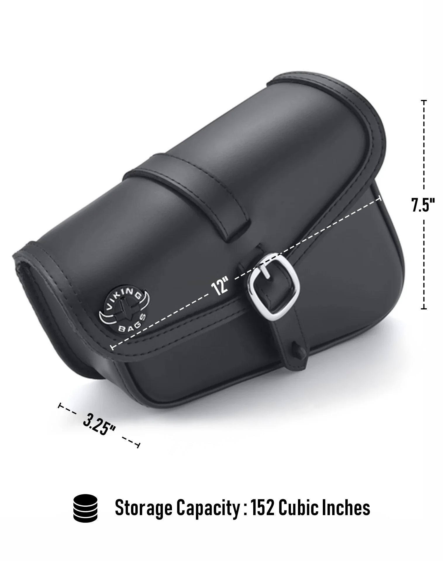 2L - Diablo Plain Leather Motorcycle Right Solo Bag For Harley Softail Fat Bob FXFB/S Storage Capacity