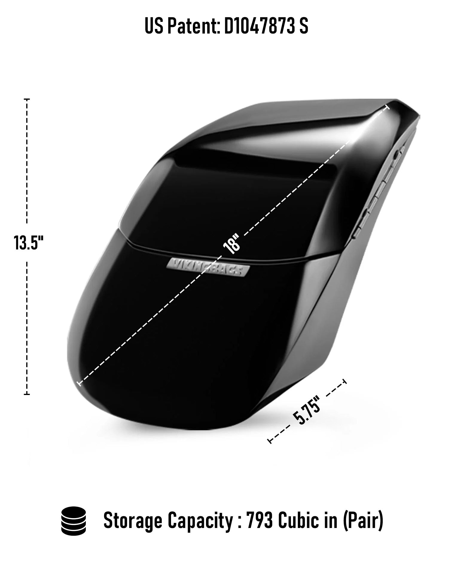 13L - Drifter Yamaha Bolt Specific Painted Motorcycle Hard Saddlebags Storage Capacity
