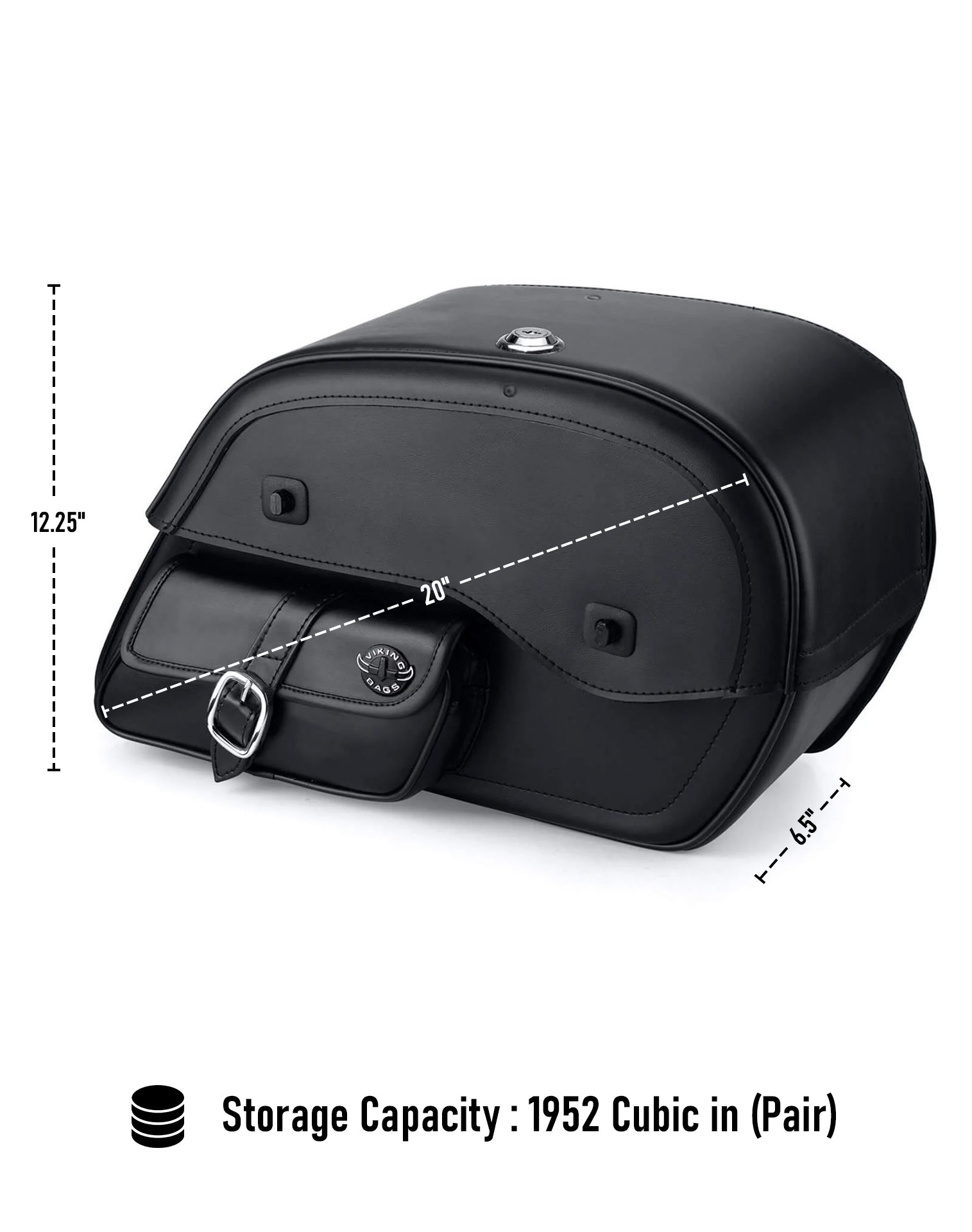 Viking Essential Side Pocket Large Kawasaki Vulcan 800 Classic Leather Motorcycle Saddlebags Can Store Your Ridings Gears