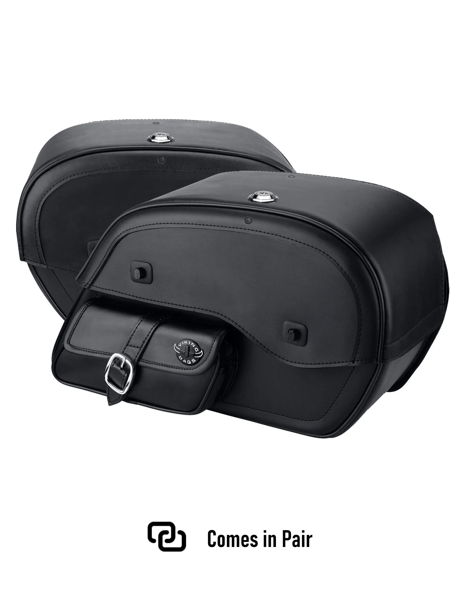 Viking Essential Side Pocket Large Victory Boardwalk Leather Motorcycle Saddlebags Weather Resistant Bags Comes in Pair