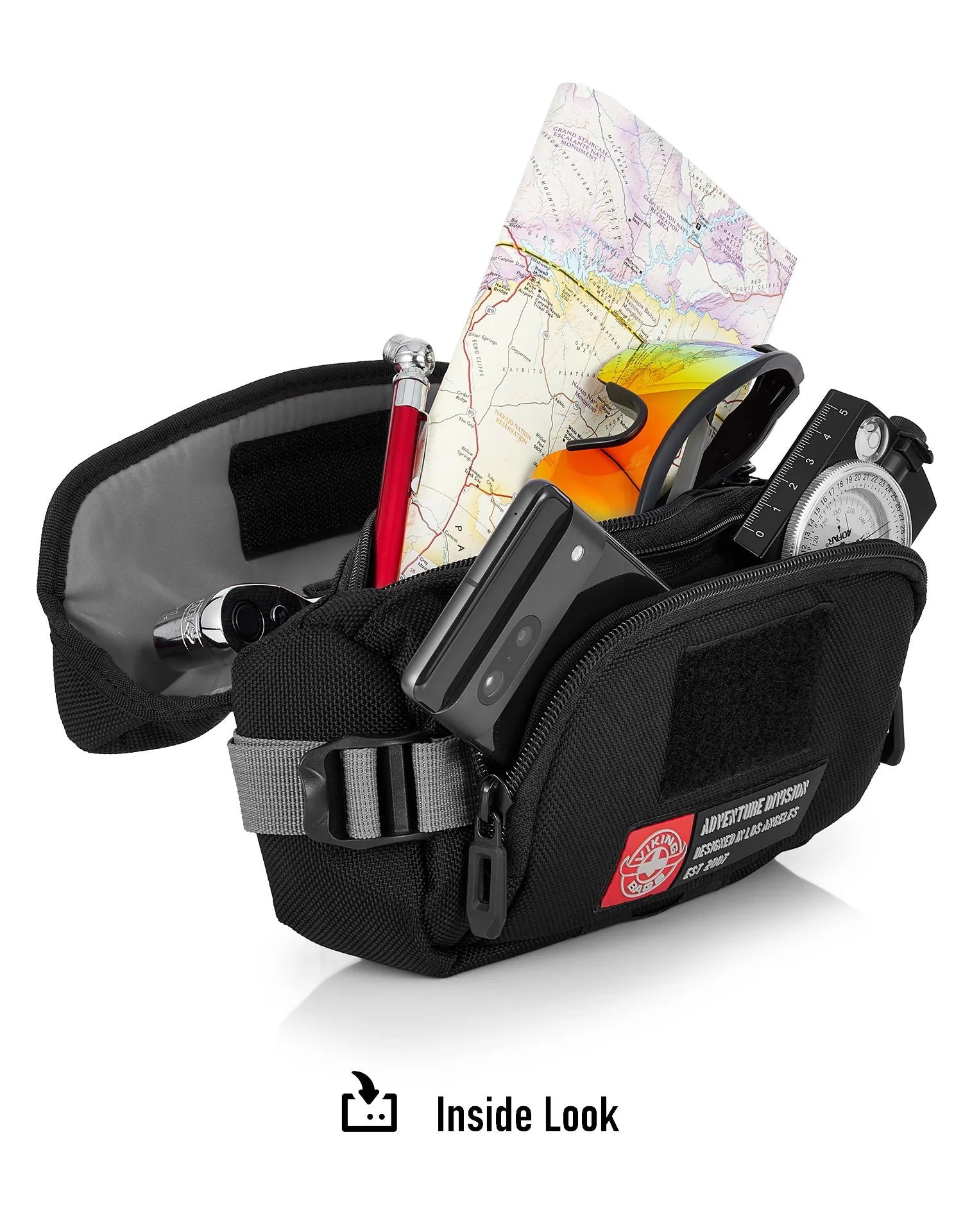 1L - Explorer Handlebar Bag For Adventure Touring Motorcycle Inside Look