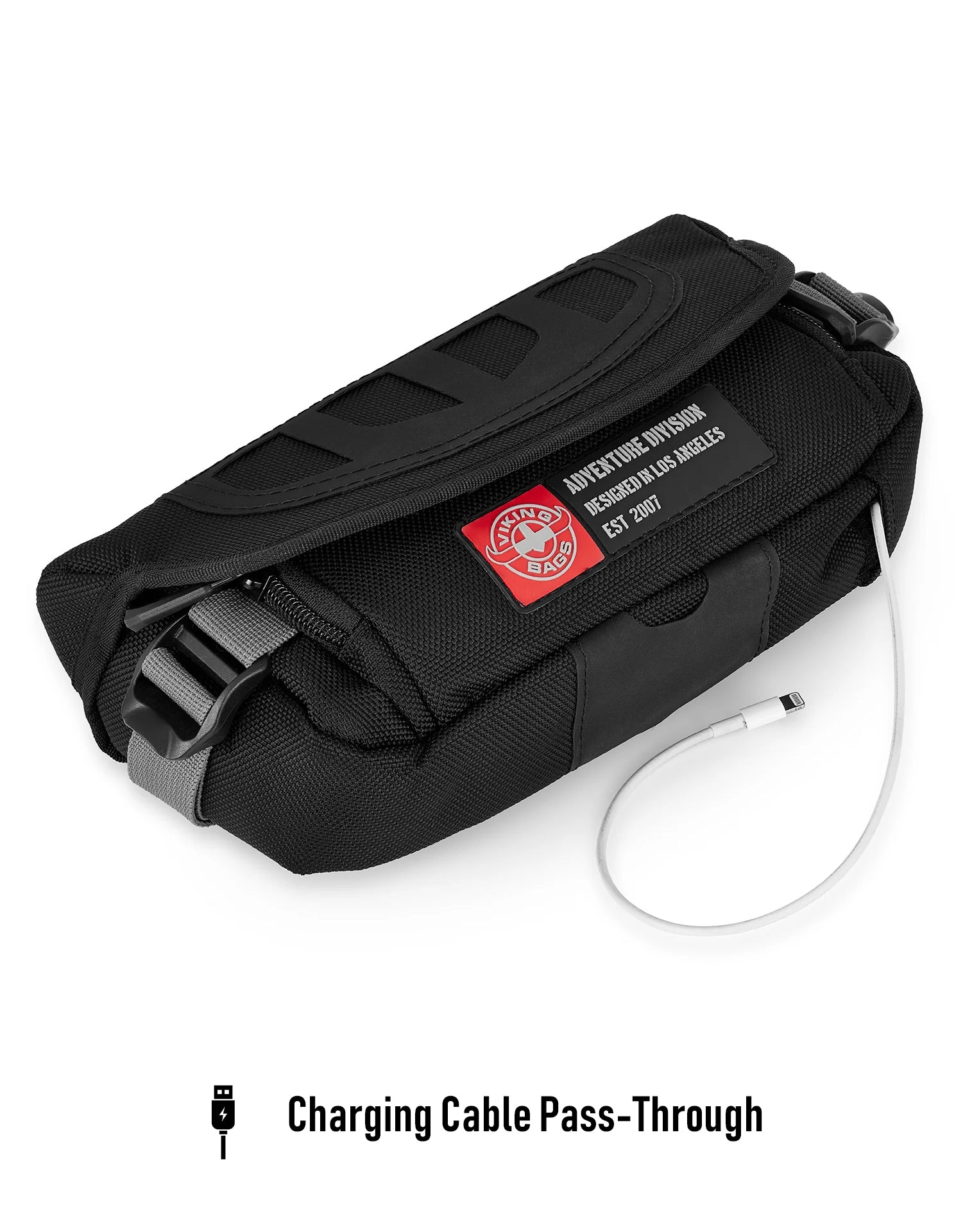 1L - Explorer Handlebar Bag For Adventure Touring Motorcycle Charging Cable pass-Through