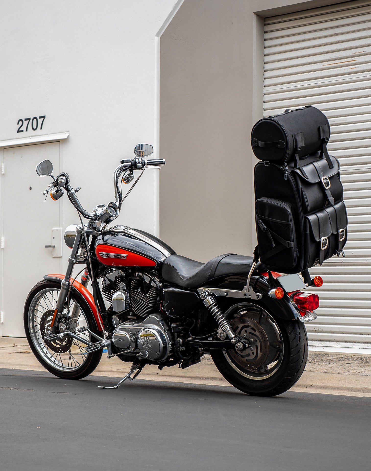 55L - Highway Extra Large Plain Kawasaki Motorcycle Sissy Bar Bag