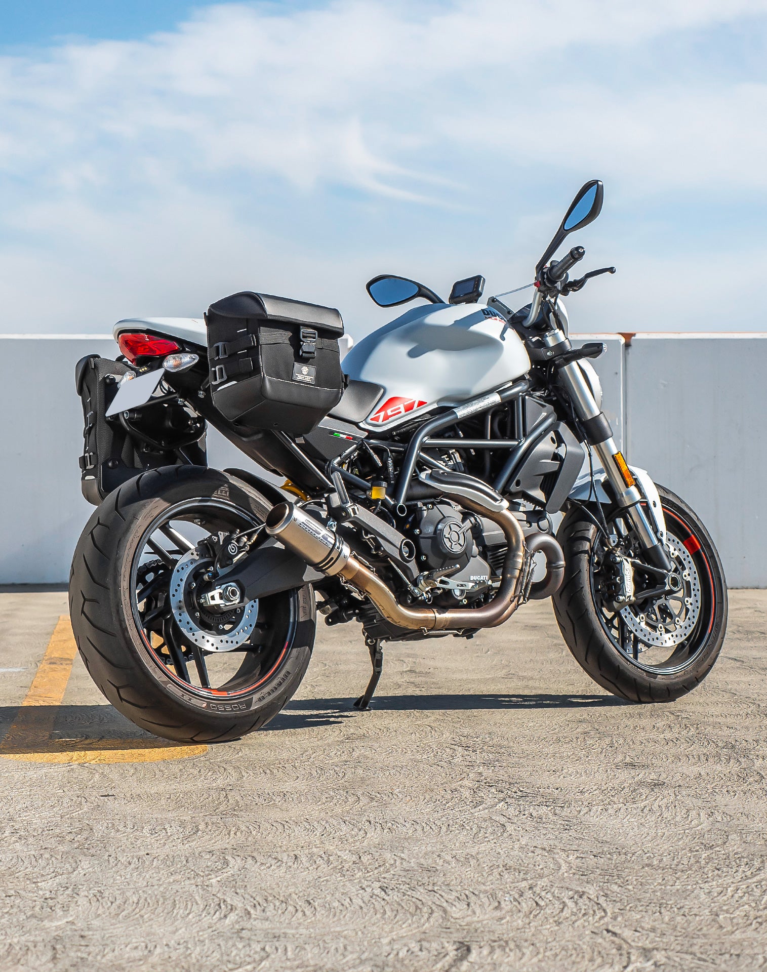 20L - Incognito Quick-Mount Small Ducati Monster 797 (2016+) Saddlebags Vertical Lifestyle