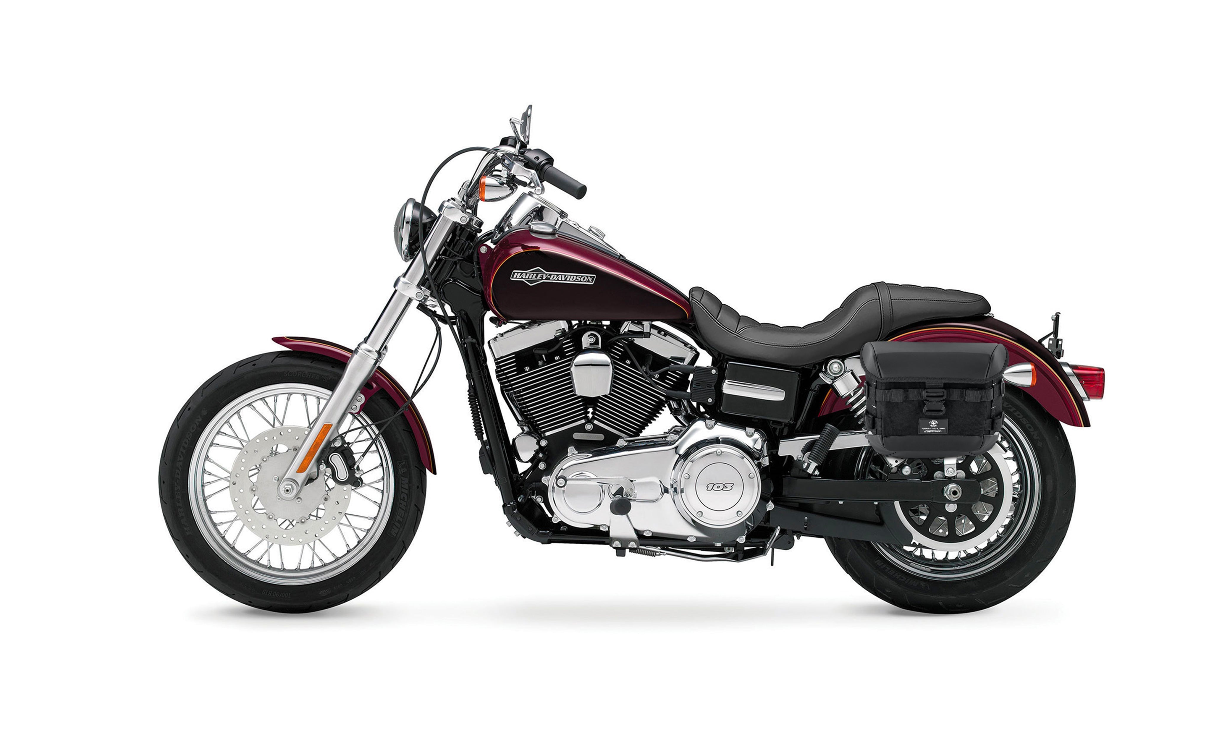 20L - Incognito Quick-Mount Small Saddlebags for Harley Dyna Super Glide FXD/I Bag on Bike @expand