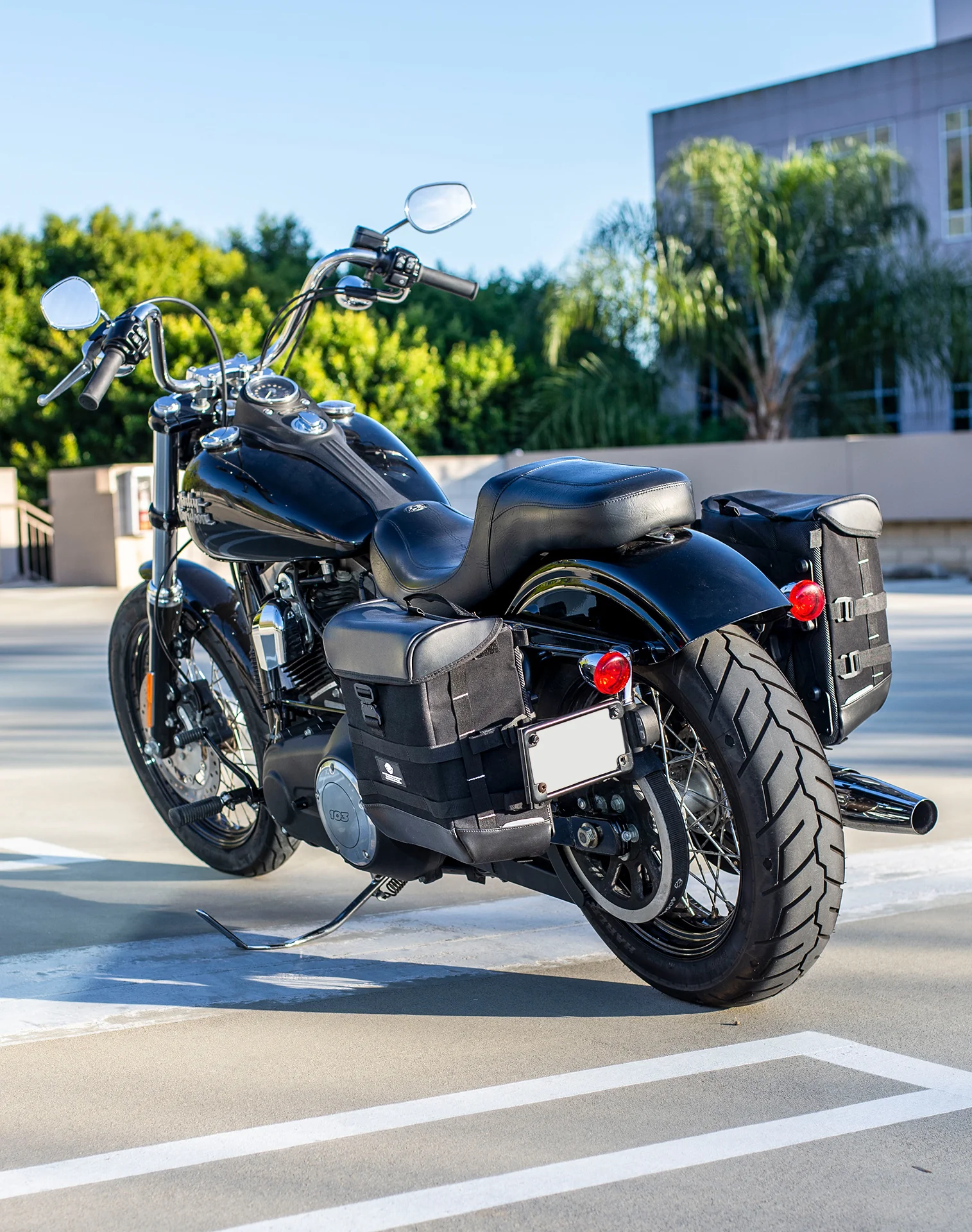 15L - Incognito Quick Mount Medium Solo Saddlebag (Left Only) for Harley Dyna Low Rider S FXDLS v1