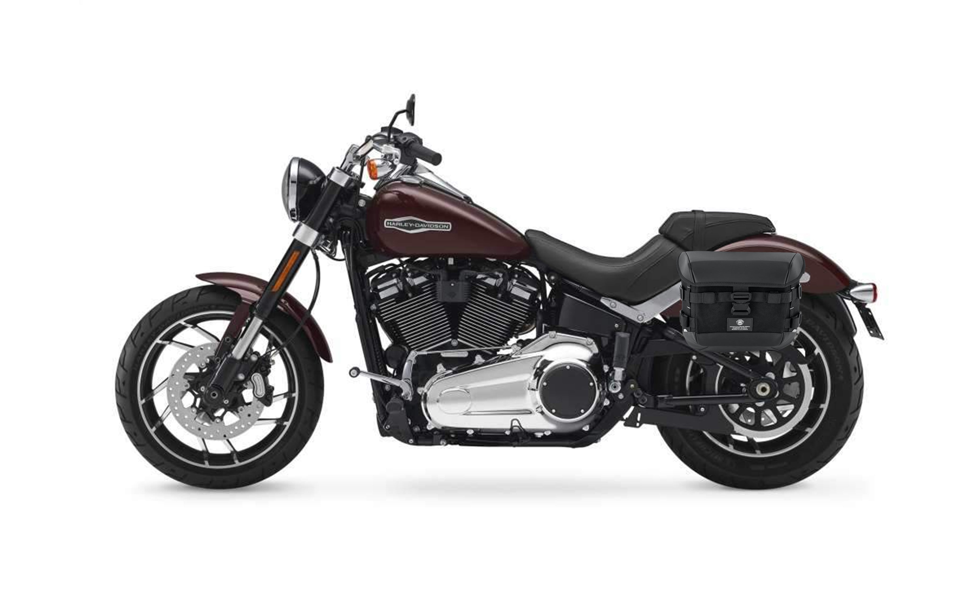 10L - Incognito Quick Mount Small Solo Motorcycle Saddlebag (Left Only) for Harley Softail Sport Glide FLSB Bag on Bike @expand