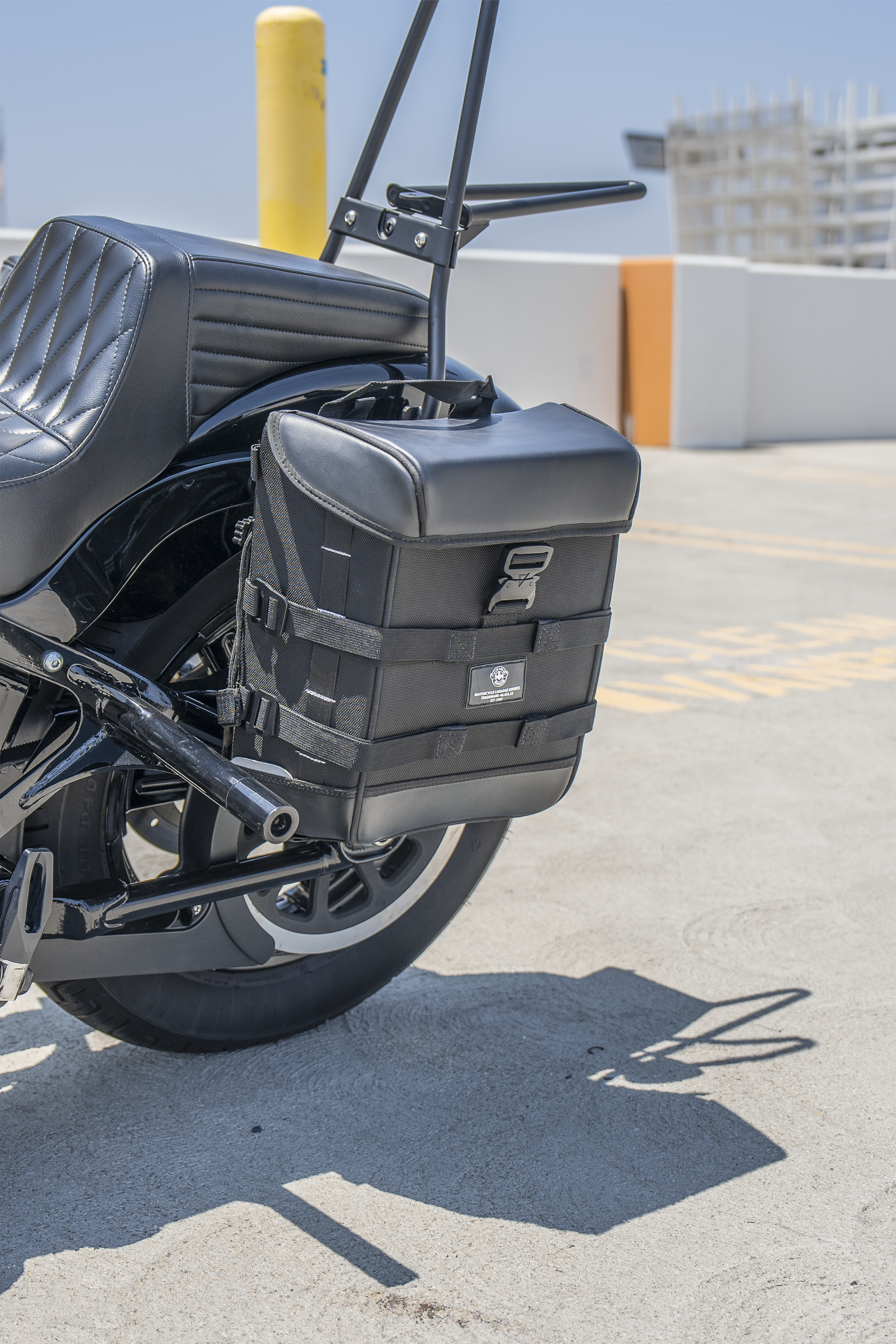 15L - Incognito Quick Mount Medium Solo Motorcycle Saddlebag (Left Only) for Harley Softail Street Bob FXBB v3