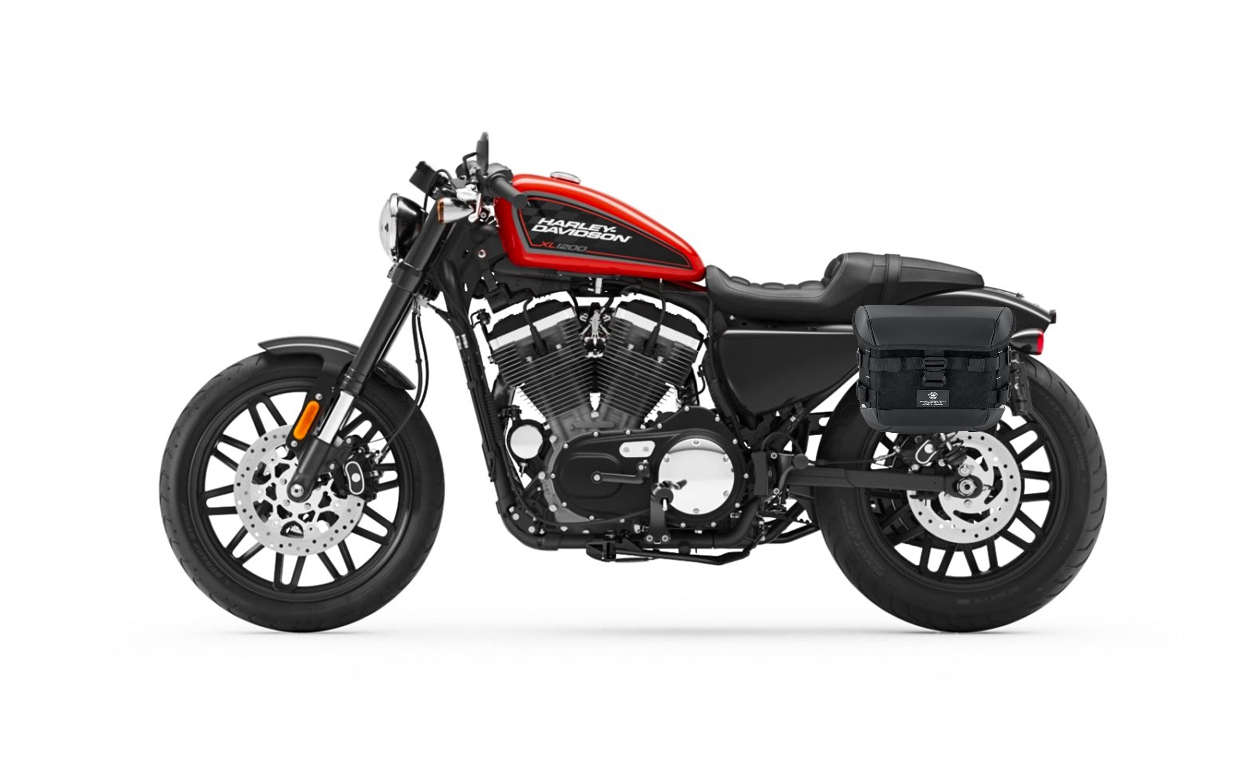 10L - Incognito Quick Mount Small Solo Saddlebag (Left Only) for Harley Sportster 1200 Roadster XL1200CX
Bag on Bike @expand