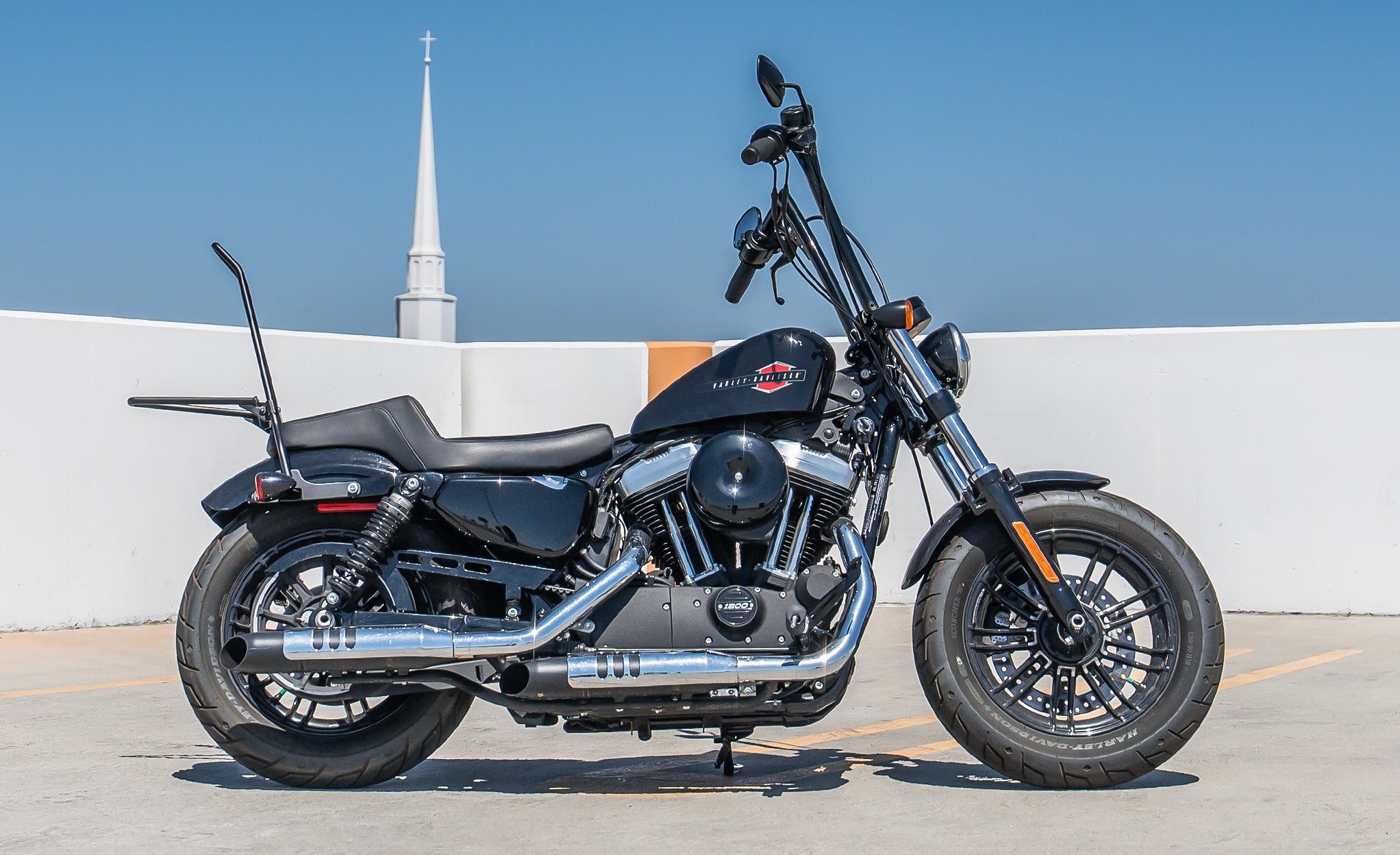 Viking Iron Born 12" Handlebar For Harley Sportster Forty Eight Gloss Black @expand