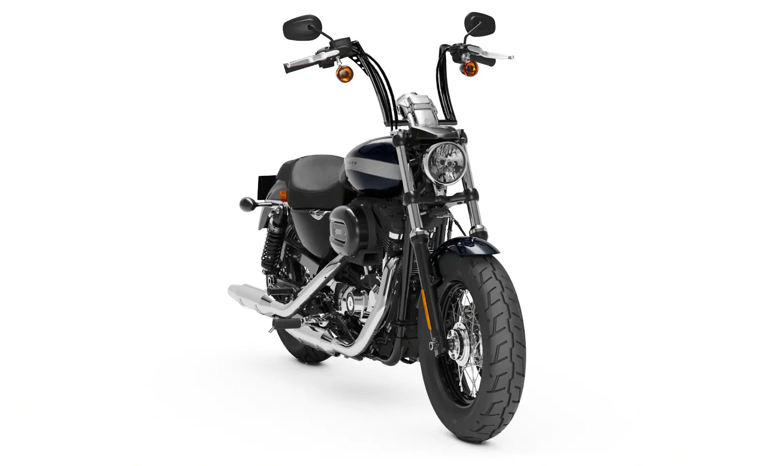 Viking Iron Born 12" Handlebar For Harley Sportster 1200 Custom XL1200C Chrome on Bike @expand