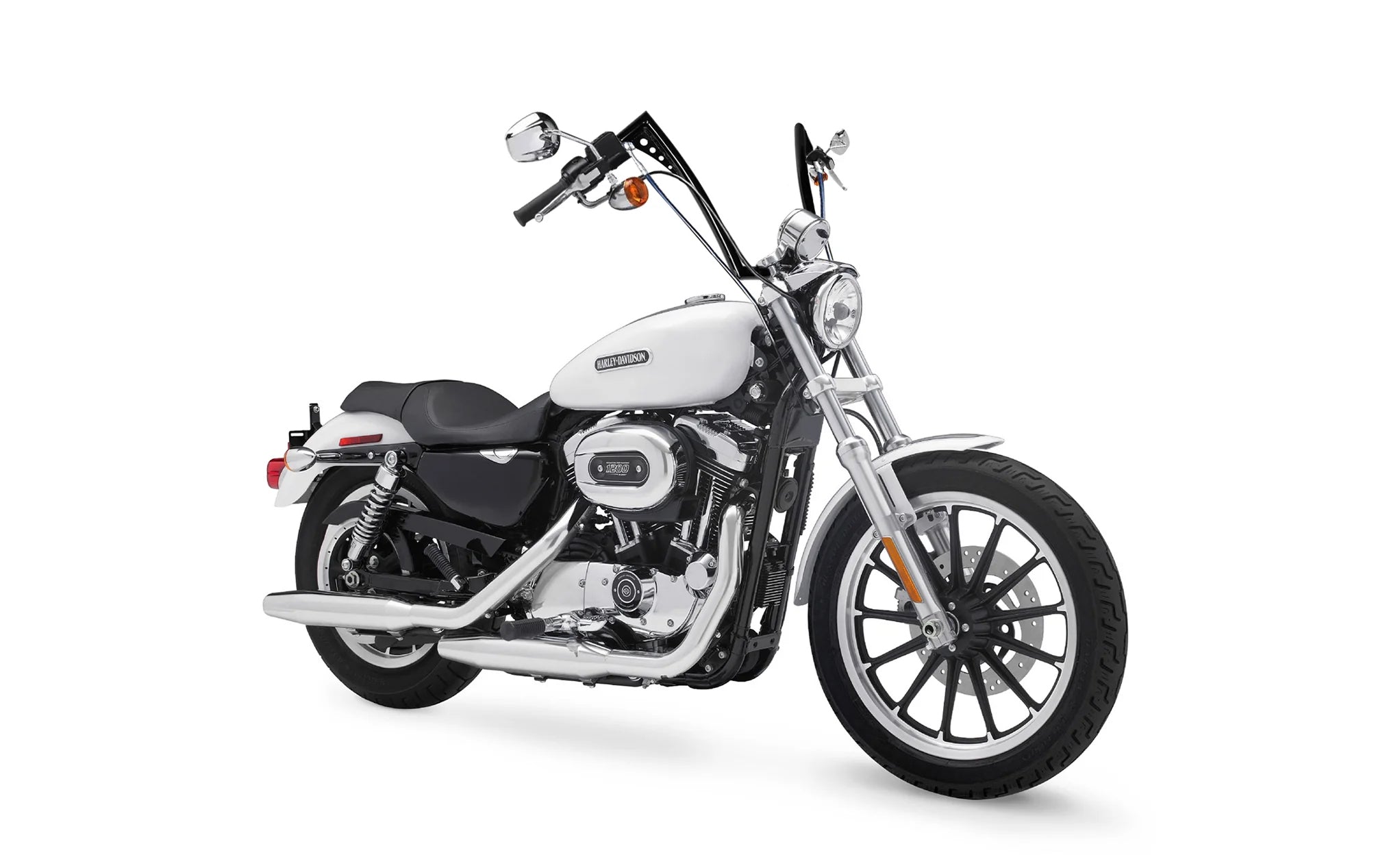 Viking Iron Born 12" Handlebar For Harley Sportster 1200 Low XL1200L Gloss Black on Bike @expand