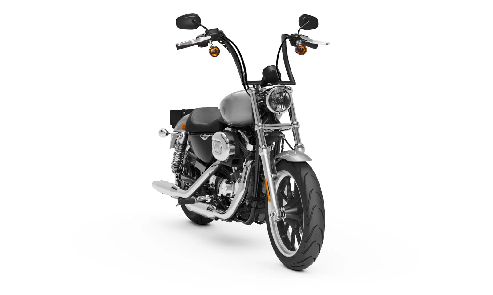 Viking Iron Born 12" Handlebar for Harley Sportster Superlow Matte Black on Bike @expand