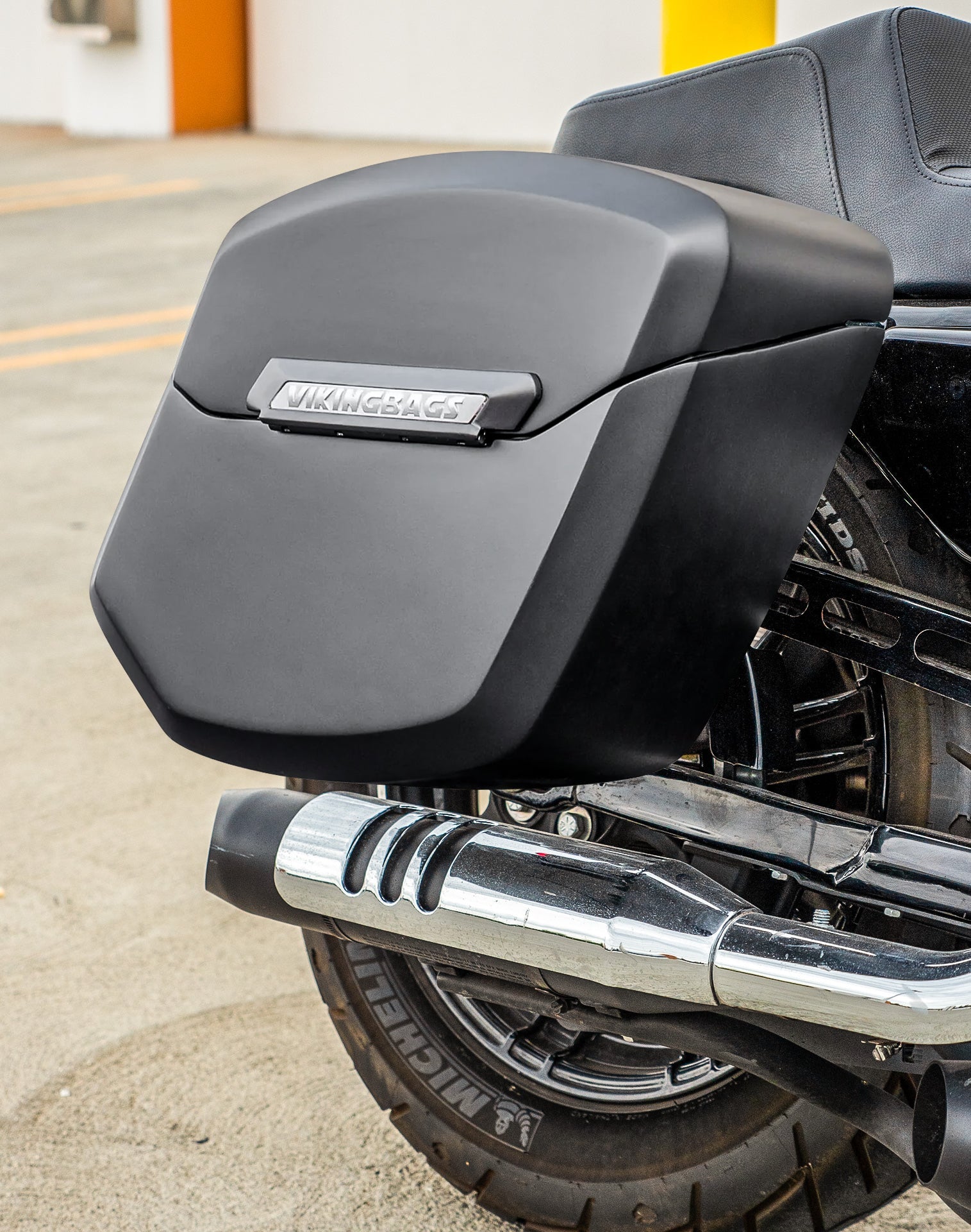 24L - Ironclad Quick-Mount Medium Harley Sportster Forty Eight 48 Matte Hard Saddlebags Life style 3