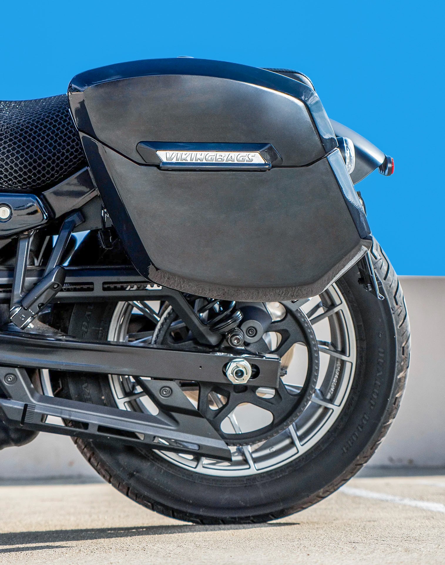 24L - Ironclad Quick-Mount Medium Harley Nightster RH975/S Painted Hard Saddlebags Lifestyle
