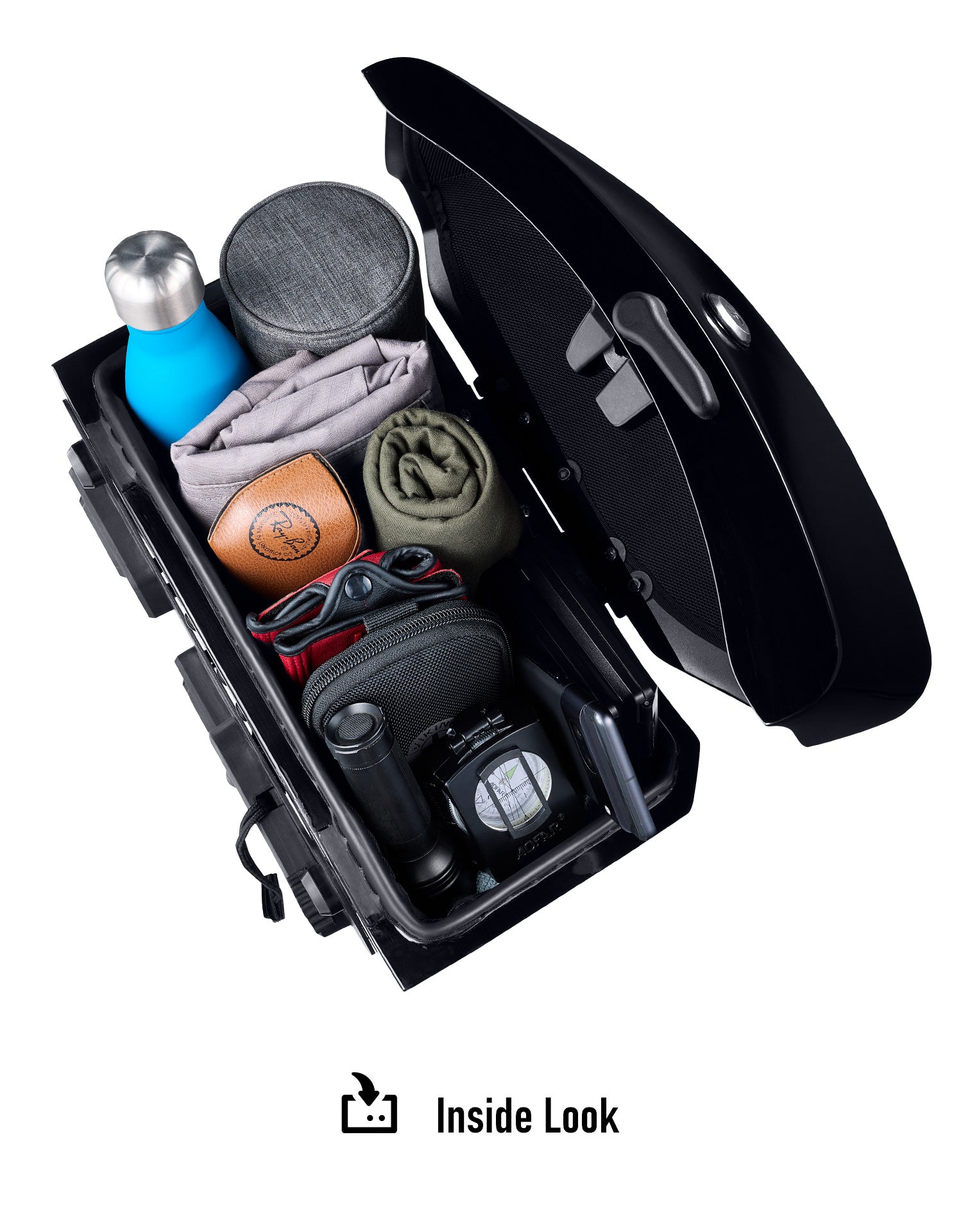 24L - Ironclad Quick-Mount Medium Triumph Bonneville T120 Painted Hard Saddlebags Inside Look