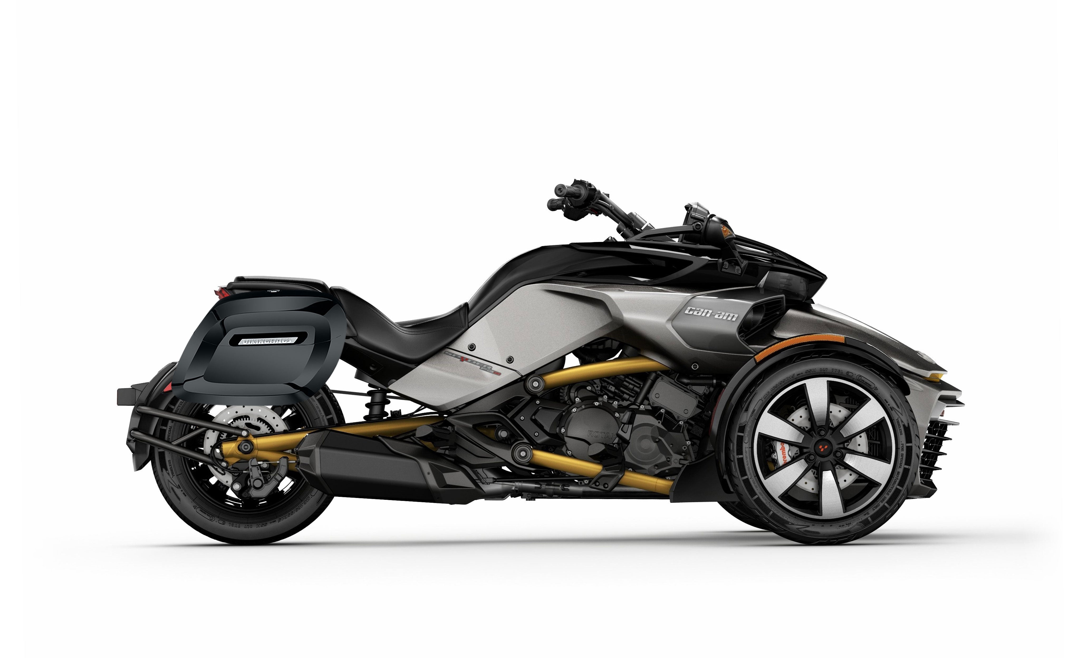 40L - Lamellar Raven Extra Large CAN AM Spyder F3-S Painted Motorcycle Hard Saddlebags Bag on Bike @expand