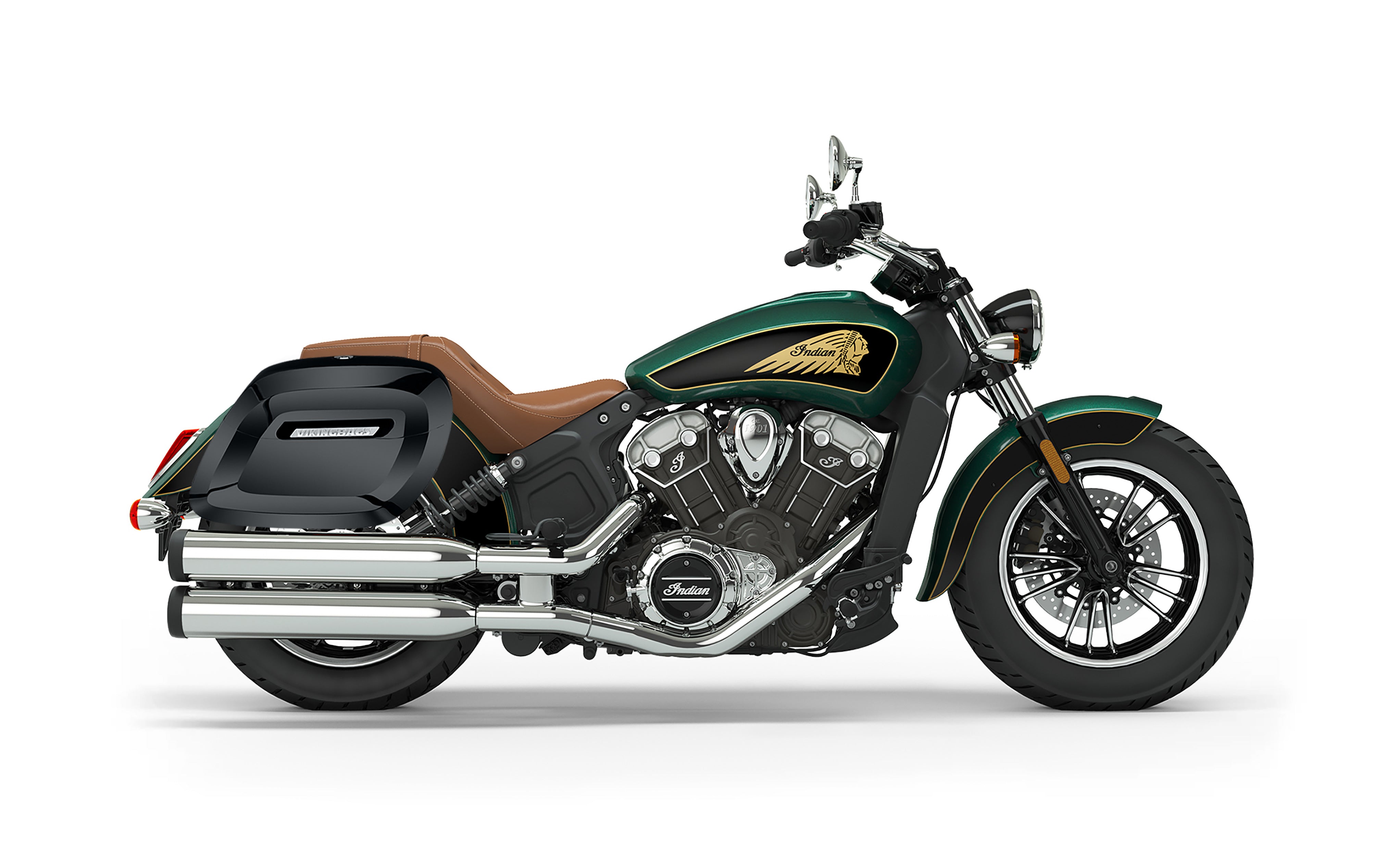 40L - Lamellar Raven Extra Large Indian Scout Painted Motorcycle Hard Saddlebags Bag on Bike @expand