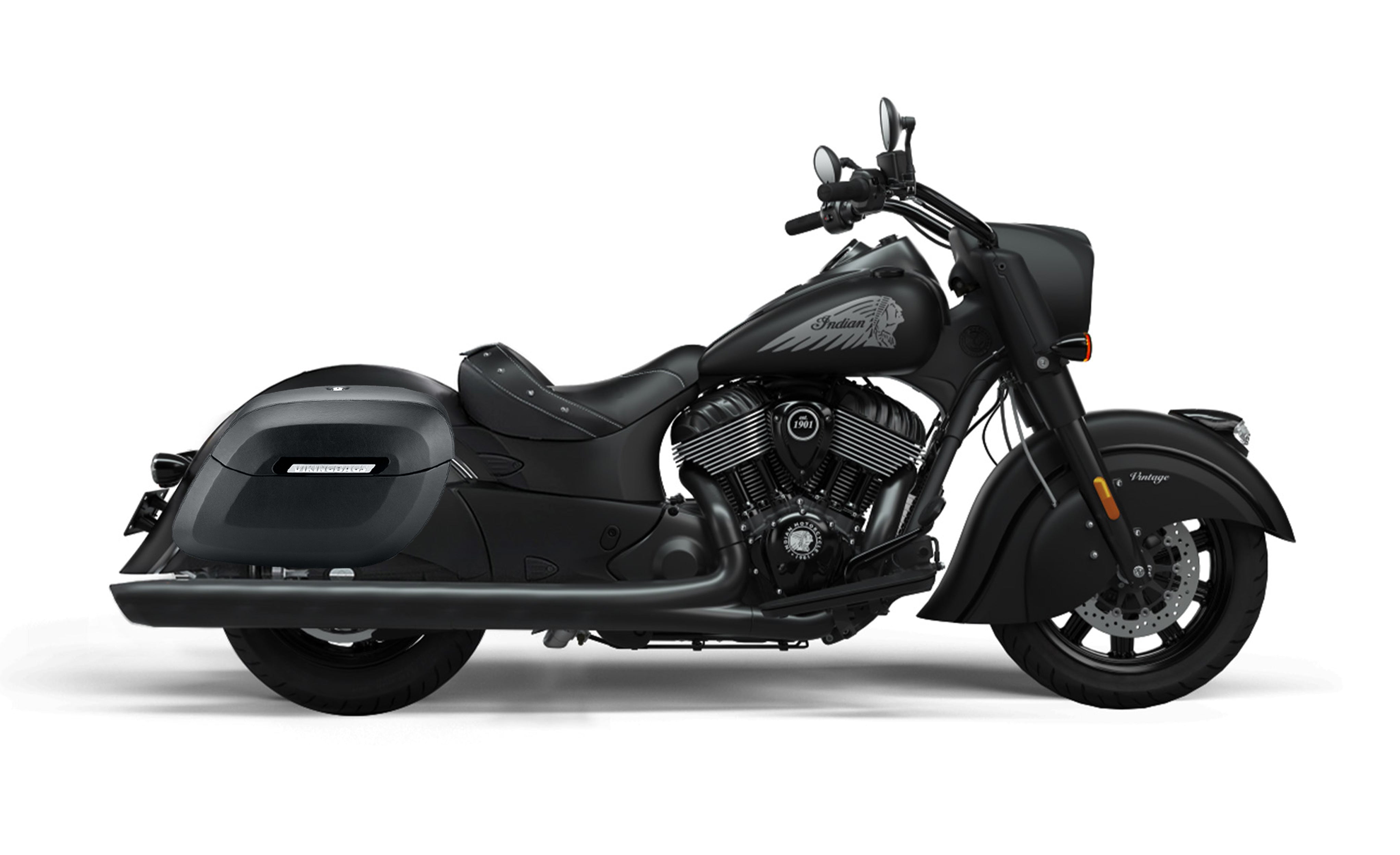 40L - Lamellar Raven Extra Large Indian Vintage Darkhorse Leather Covered Motorcycle Hard Saddlebags Bag on Bike @expand