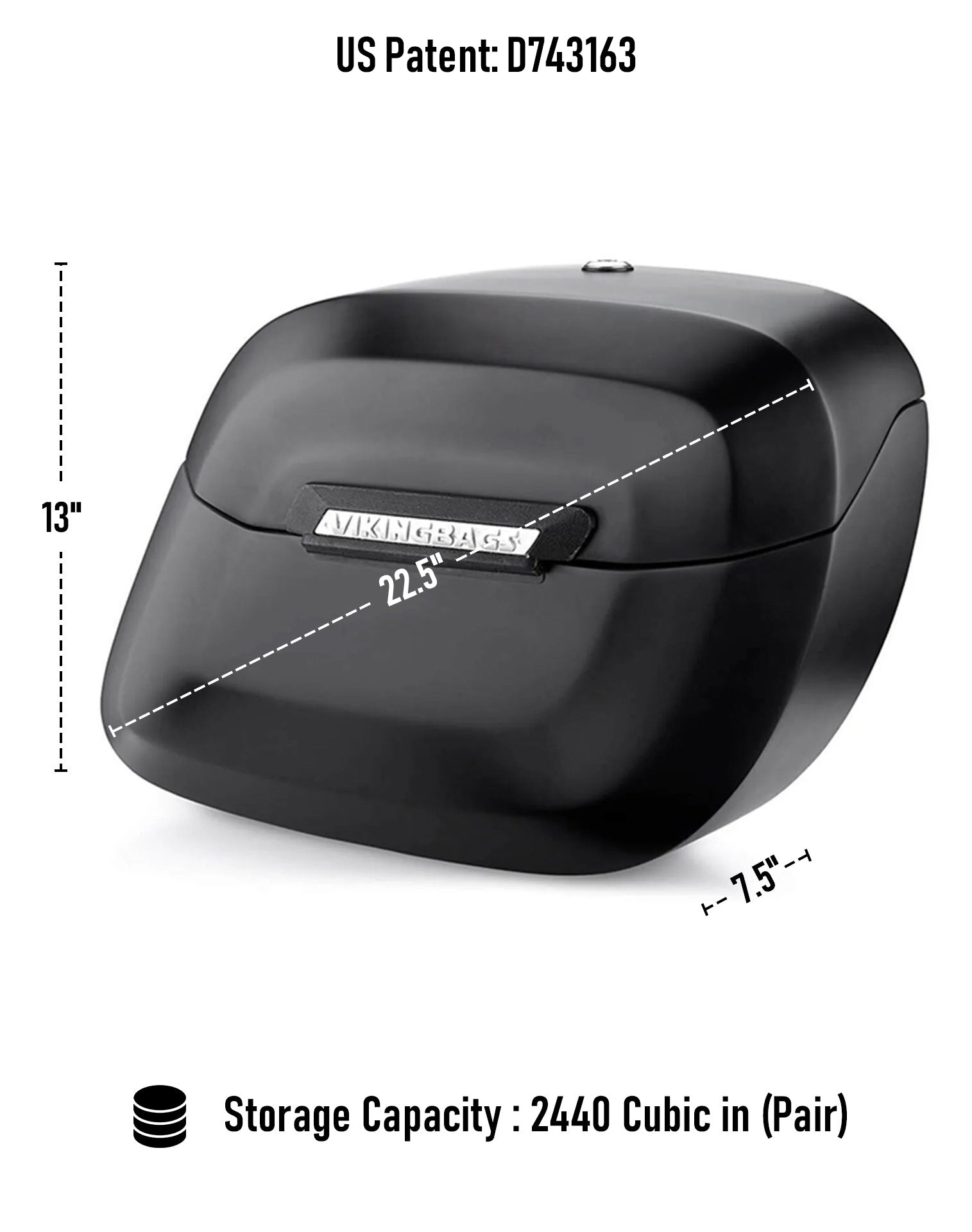 40L - Lamellar Raven XL Matte Motorcycle Hard Saddlebags for Harley Softail Slim FLS Storage Capacity