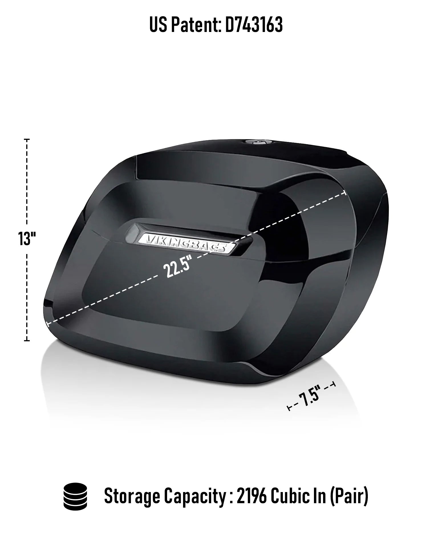 36L - Lamellar Raven Extra Large Shock Cut-out Painted Hard Saddlebags for Harley Sportster 72 XL1200V Storage Capacity