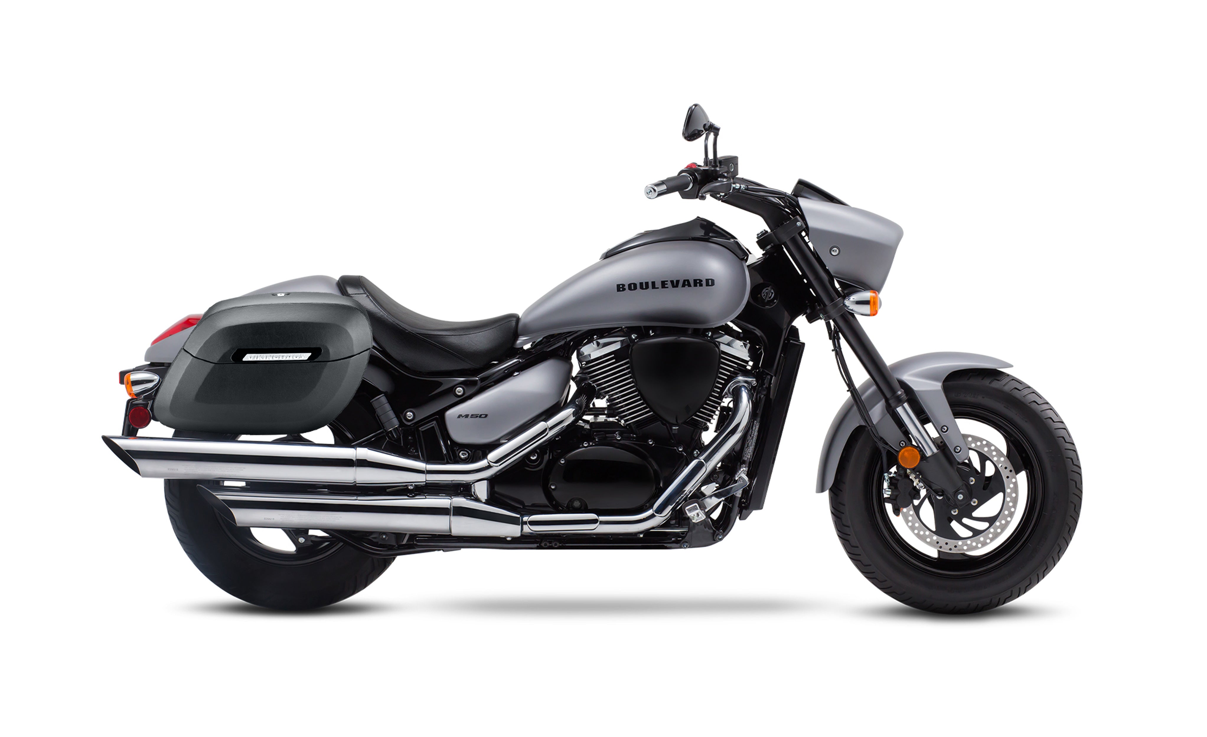 40L - Lamellar Raven Extra Large Suzuki Boulevard M50 VZ800 Matte Motorcycle Hard Saddlebags Bag on Bike @expand