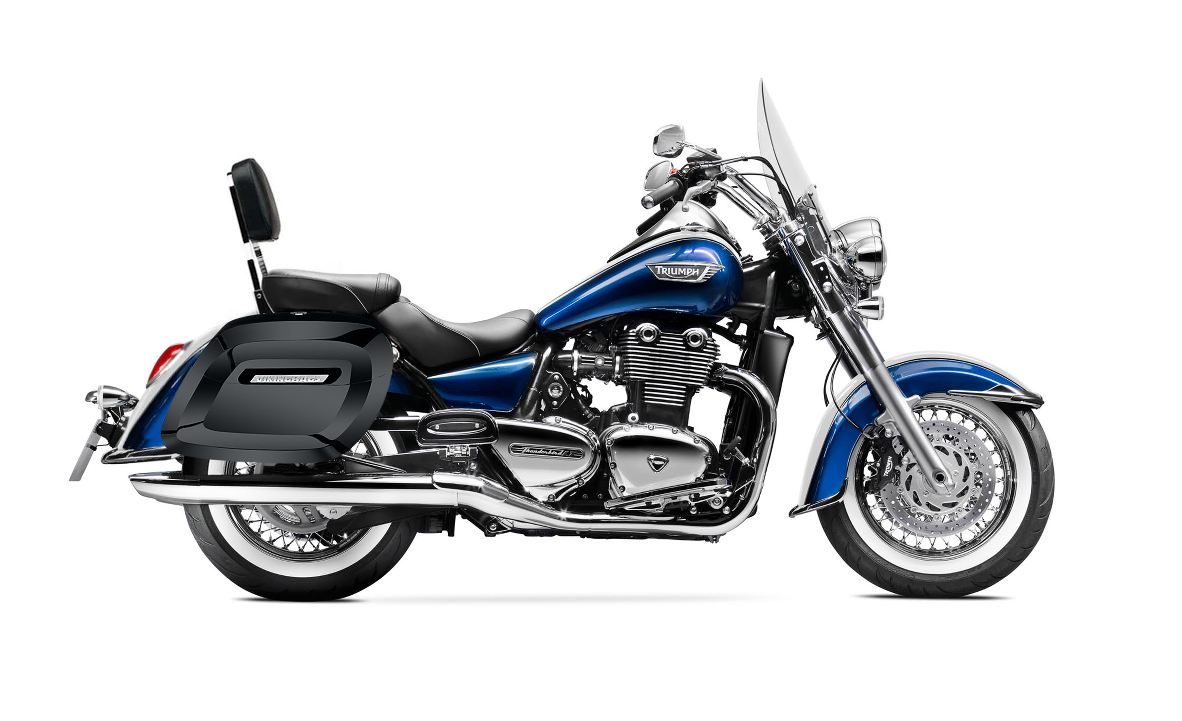 34L - Lamellar Raven Extra Large Triumph Thunderbird LT Shock Cut-out Painted Motorcycle Hard Saddlebags Bag on Bike @expand