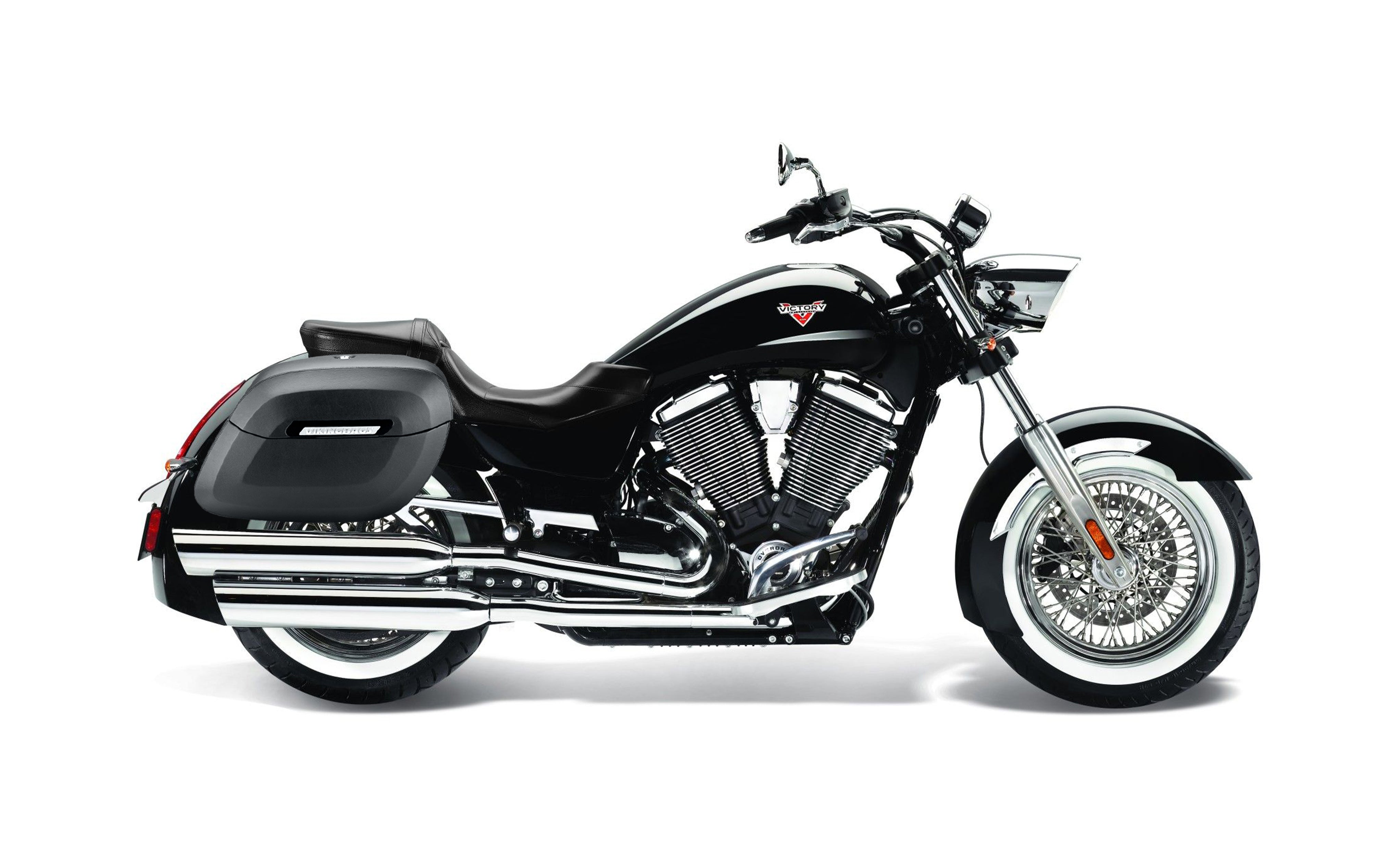 40L - Lamellar Raven Extra Large Victory Boardwalk Matte Motorcycle Hard Saddlebags Bag on Bike @expand