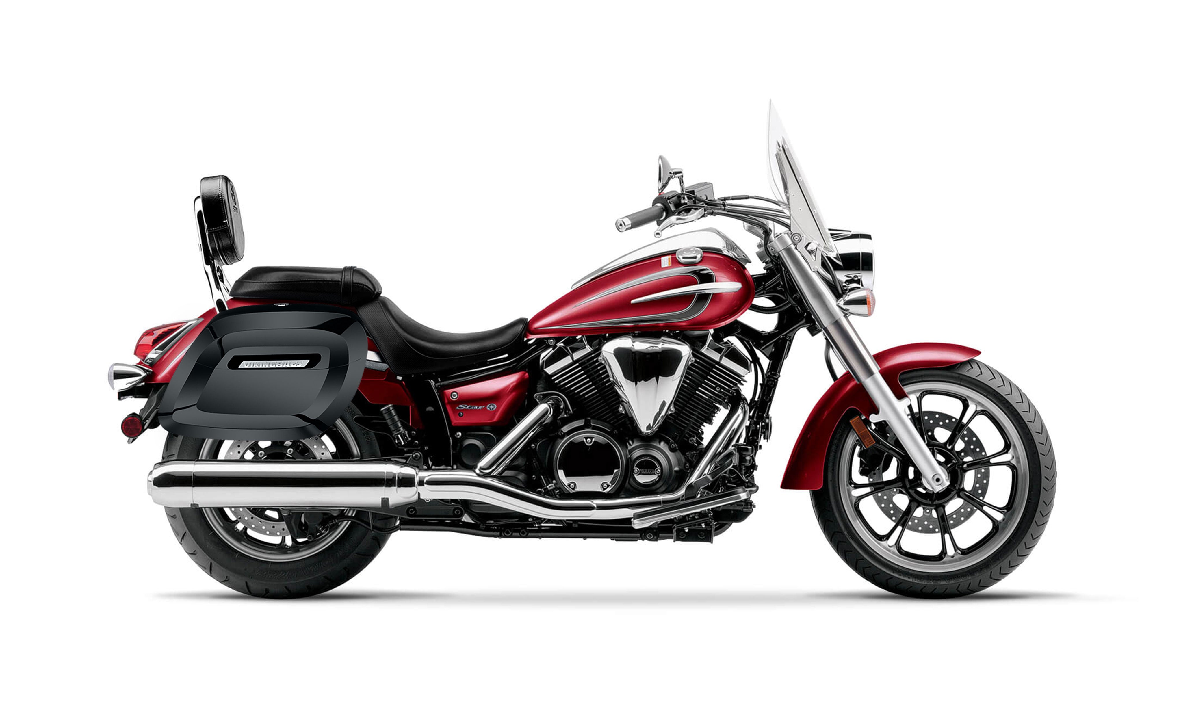 40L - Lamellar Raven Extra Large Yamaha V Star 950 Tourer Painted Motorcycle Hard Saddlebags Bag on Bike @expand