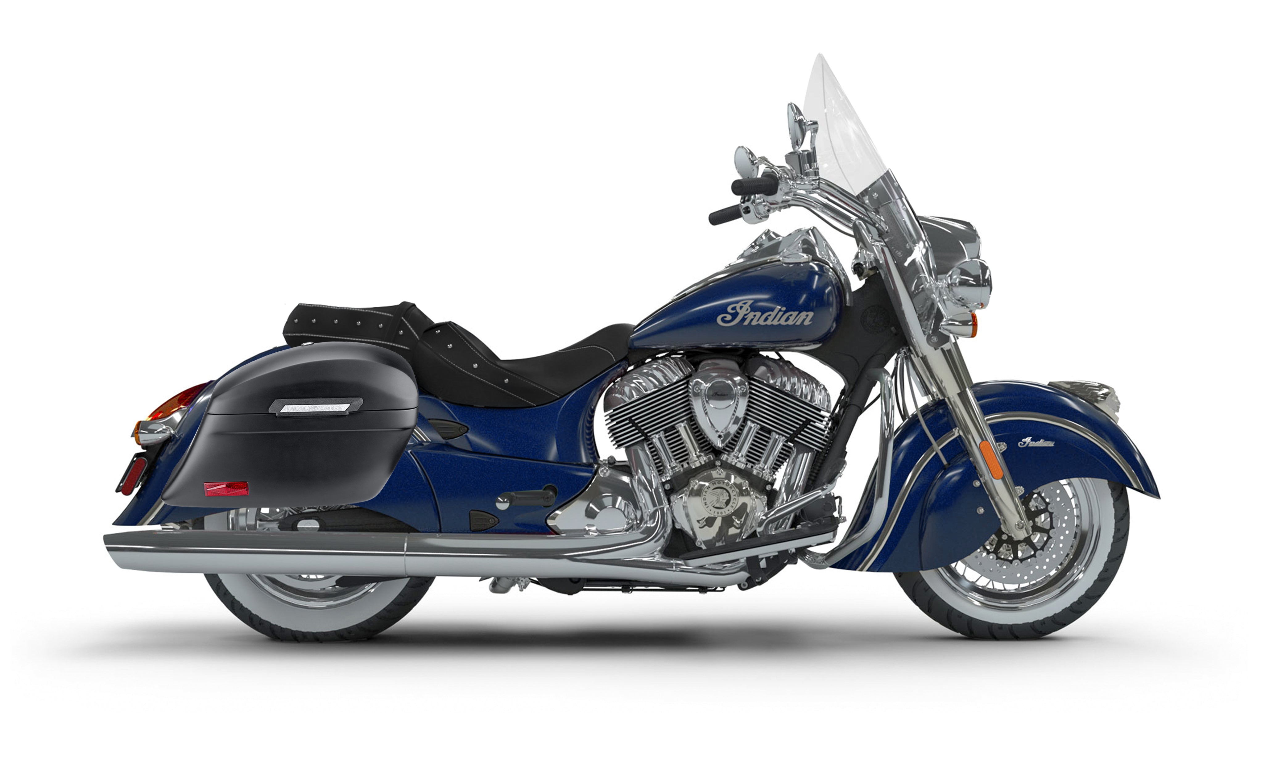 44L - Lamellar Stallion Extra Large Indian Chief Vintage Matte Motorcycle Hard Saddlebags Bag on Bike @expand