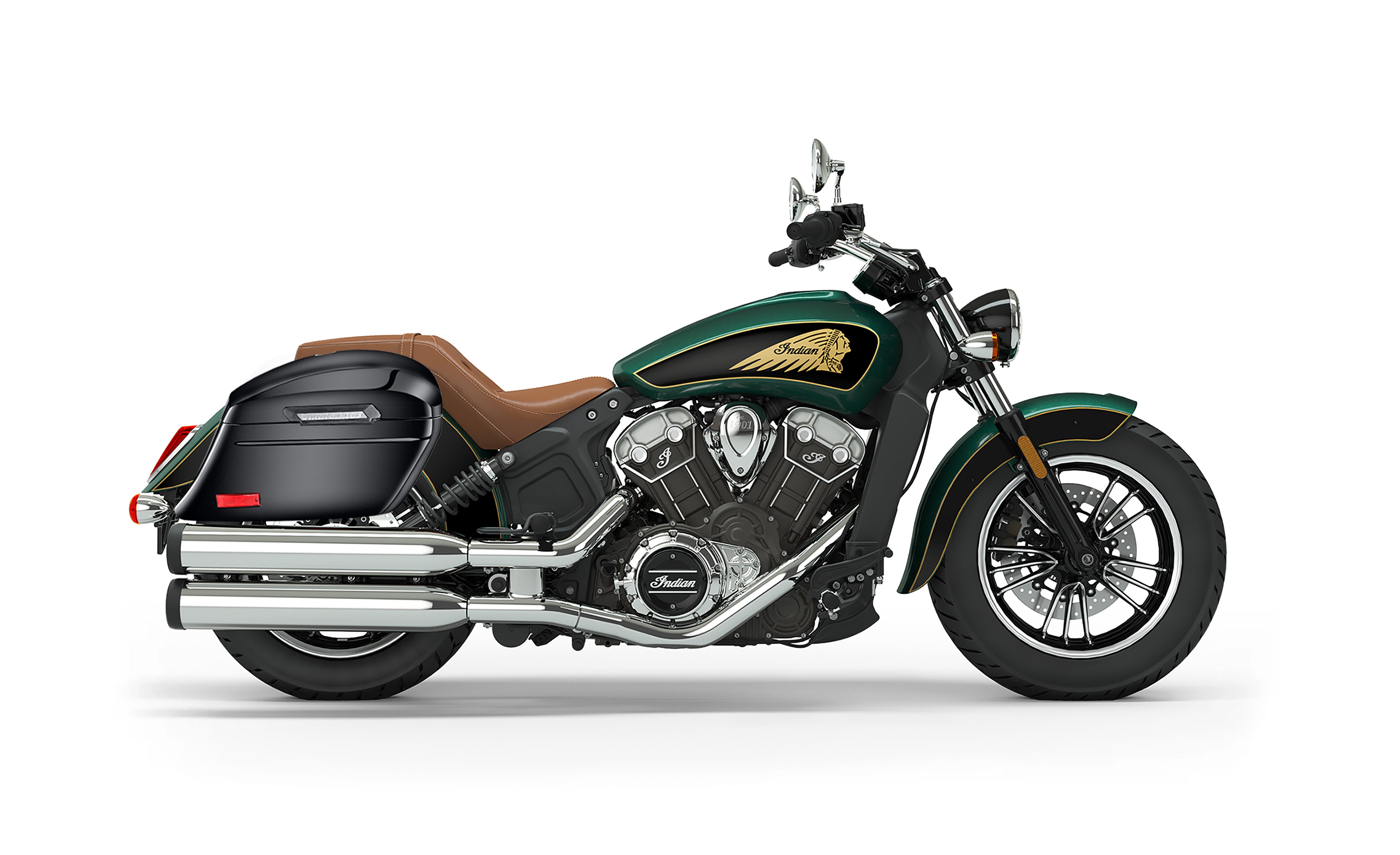 44L - Lamellar Stallion Extra Large Indian Scout Painted Motorcycle Hard Saddlebags Bag on Bike @expand