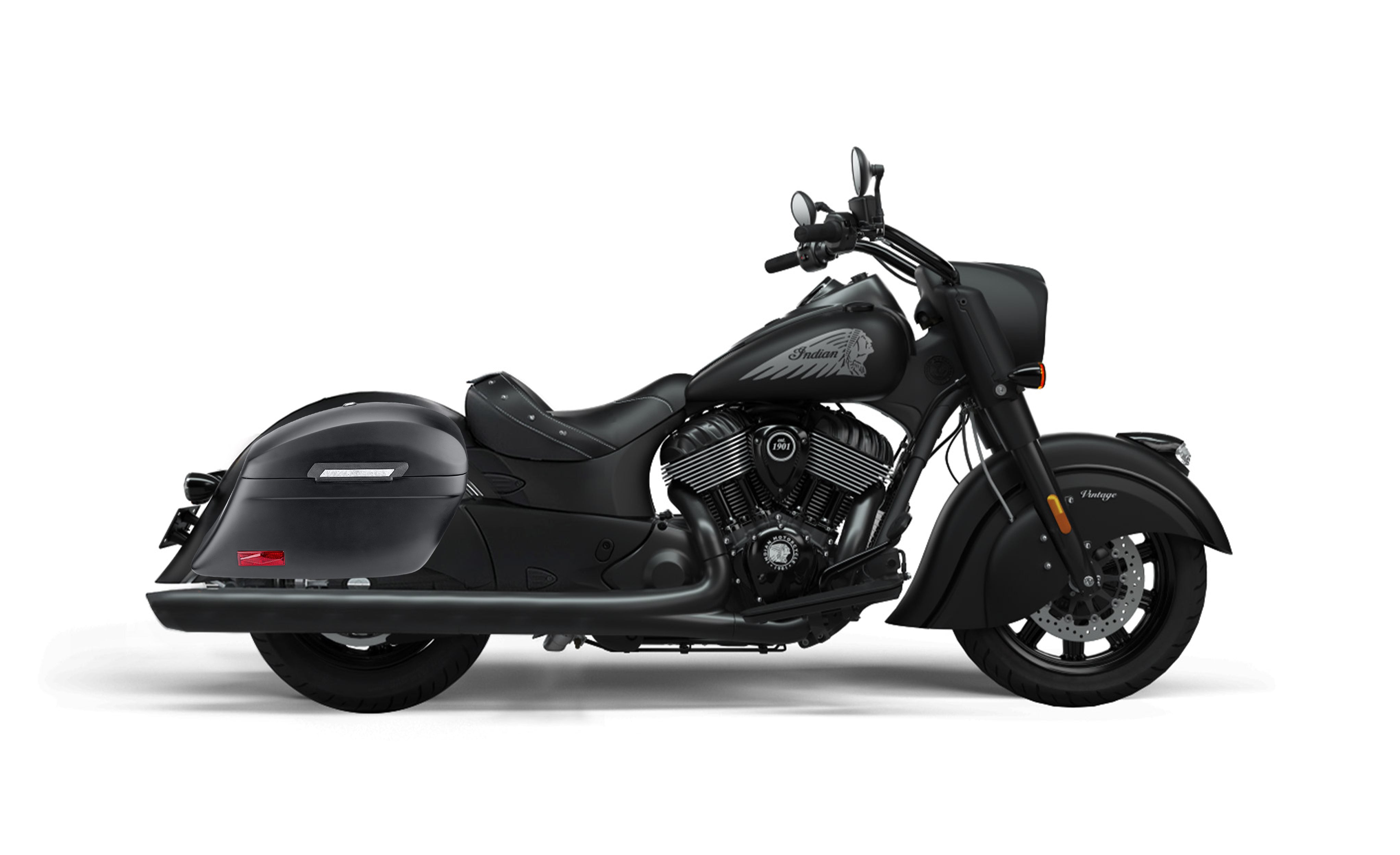 44L - Lamellar Stallion Extra Large Indian Vintage Darkhorse Matte Motorcycle Hard Saddlebags Bag on Bike @expand