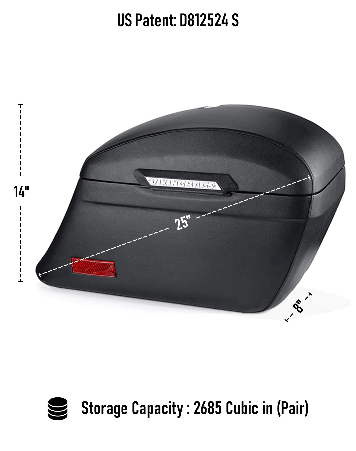 44L - Lamellar Stallion Extra Large Kawasaki Vulcan 900 Custom VN900C Leather Covered Motorcycle Hard Saddlebags Storage Capacity