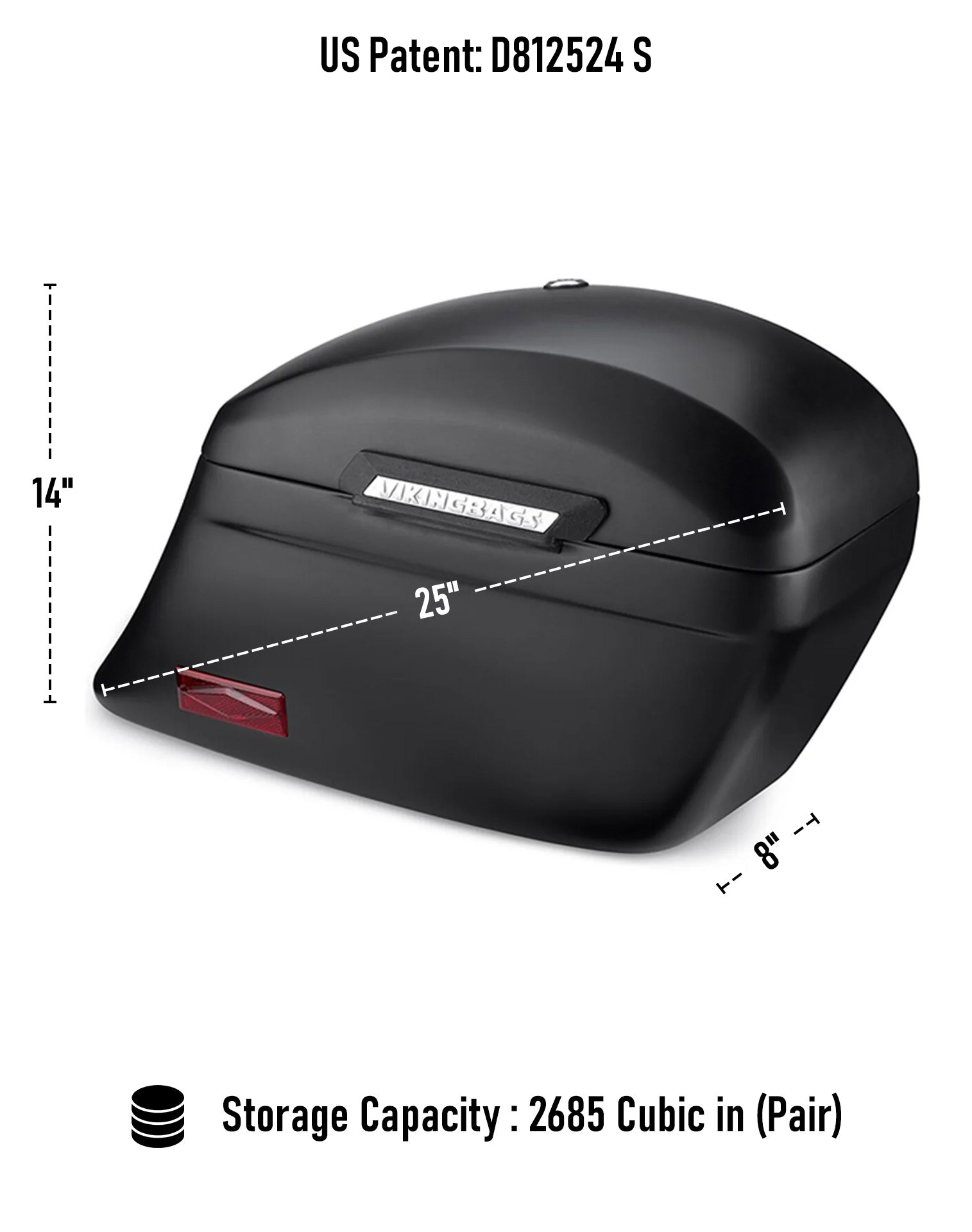 44L - Lamellar Stallion XL Matte Motorcycle Hard Saddlebags for Harley Softail Deadwood Storage Capacity