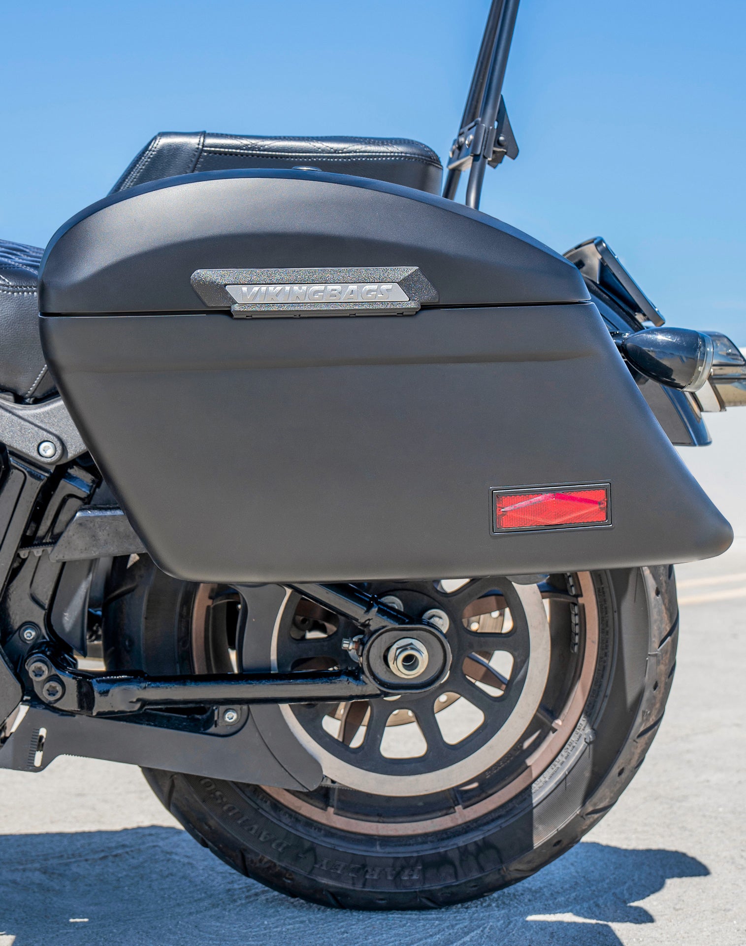 44L - Lamellar Stallion Extra Large Matte Motorcycle Hard Saddlebags for Harley Softail Low Rider S FXLRS Lifestyle