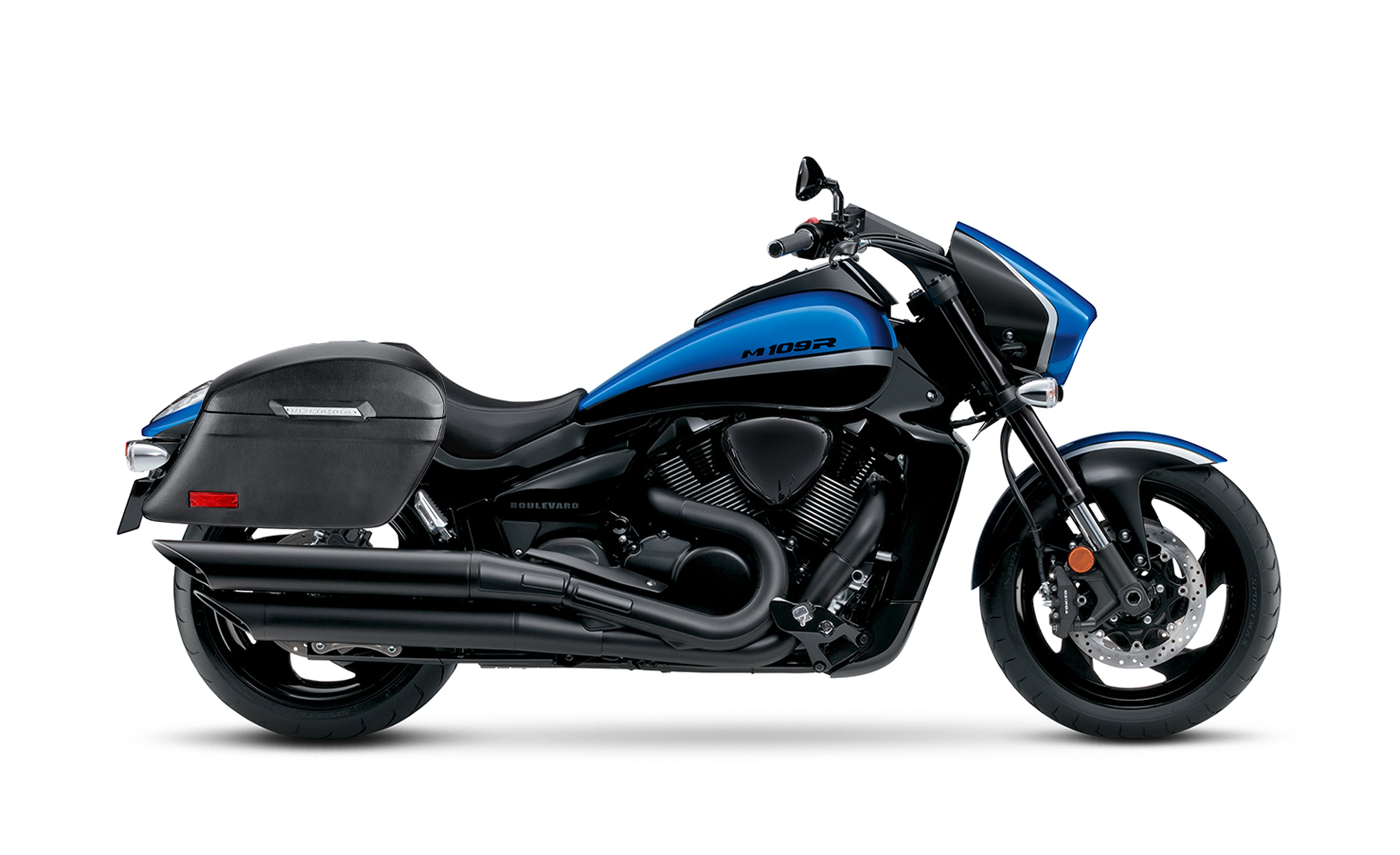 44L - Lamellar Stallion Extra Large Suzuki Boulevard M109 VZR1800 Leather Covered Motorcycle Hard Saddlebags @expand