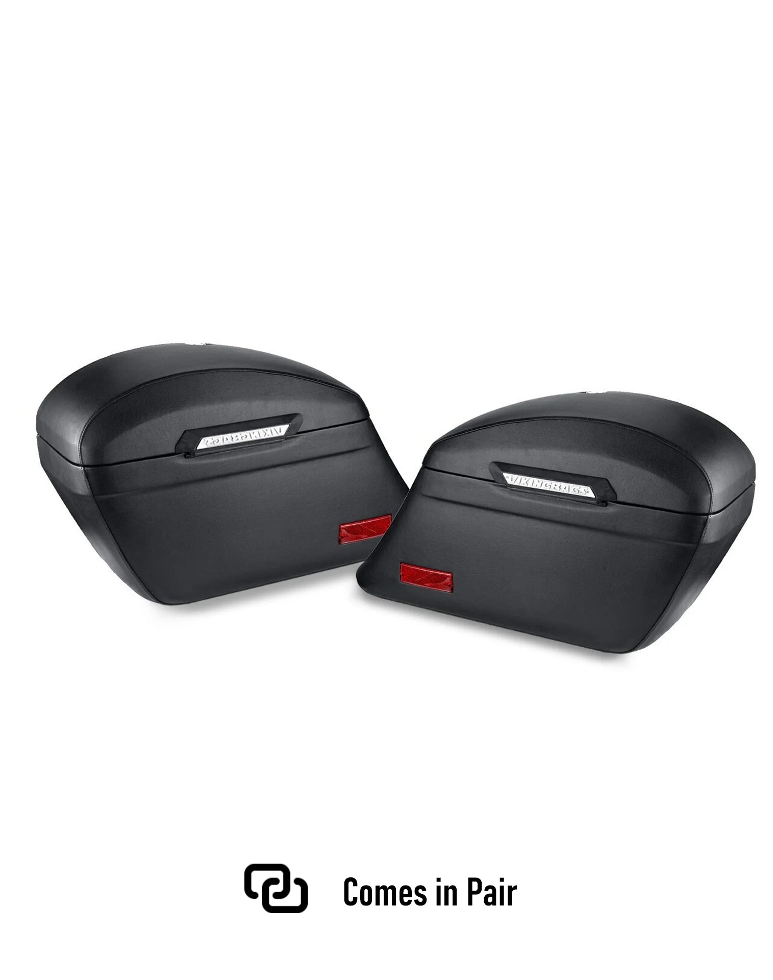 44L - Lamellar Stallion Extra Large Yamaha Silverado Leather Covered Motorcycle Hard Saddlebags Comes in Pair