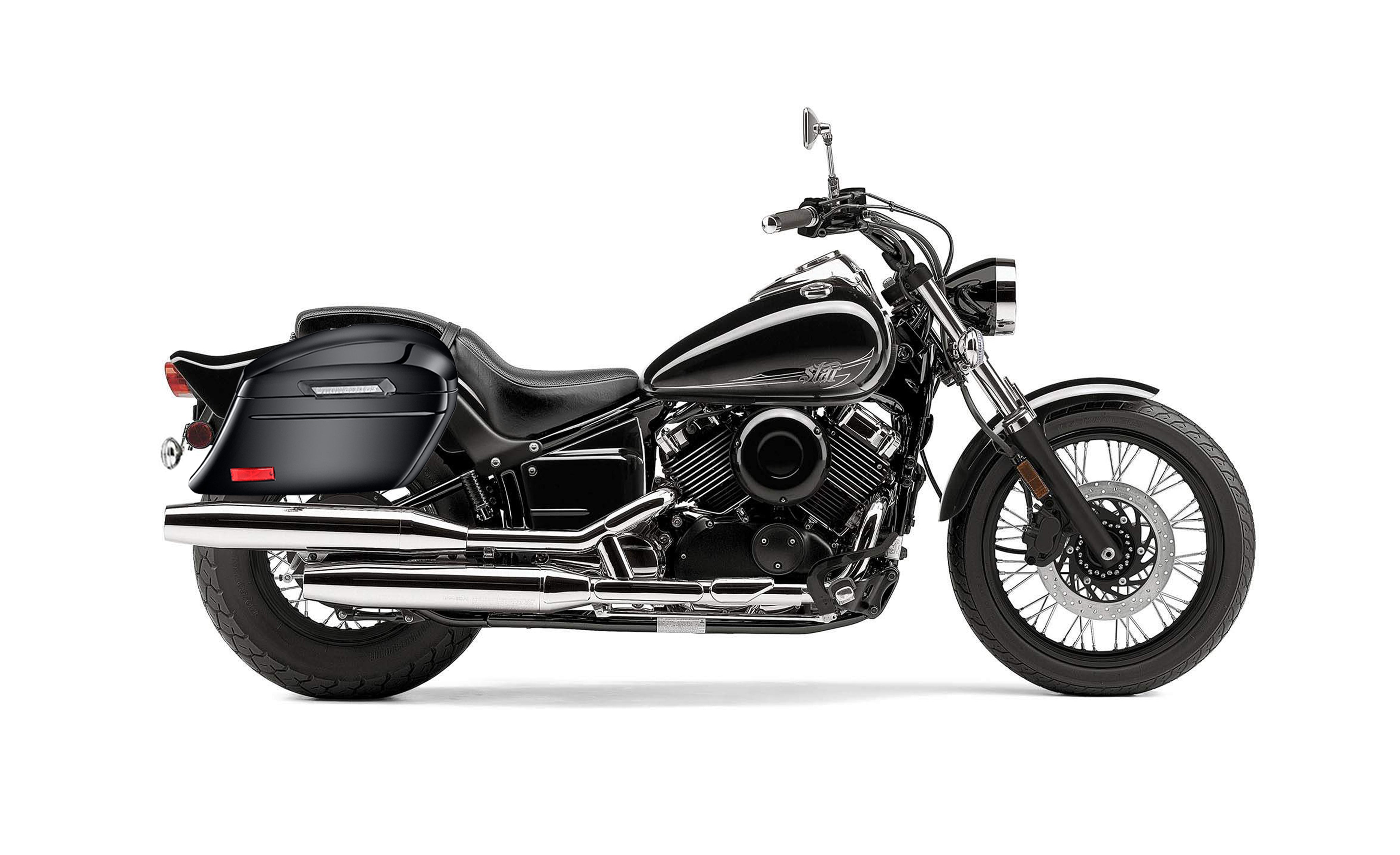 44L - Lamellar Stallion Extra Large Yamaha V Star 650 Custom XVS65T Painted Motorcycle Hard Saddlebags Bag on Bike @expand