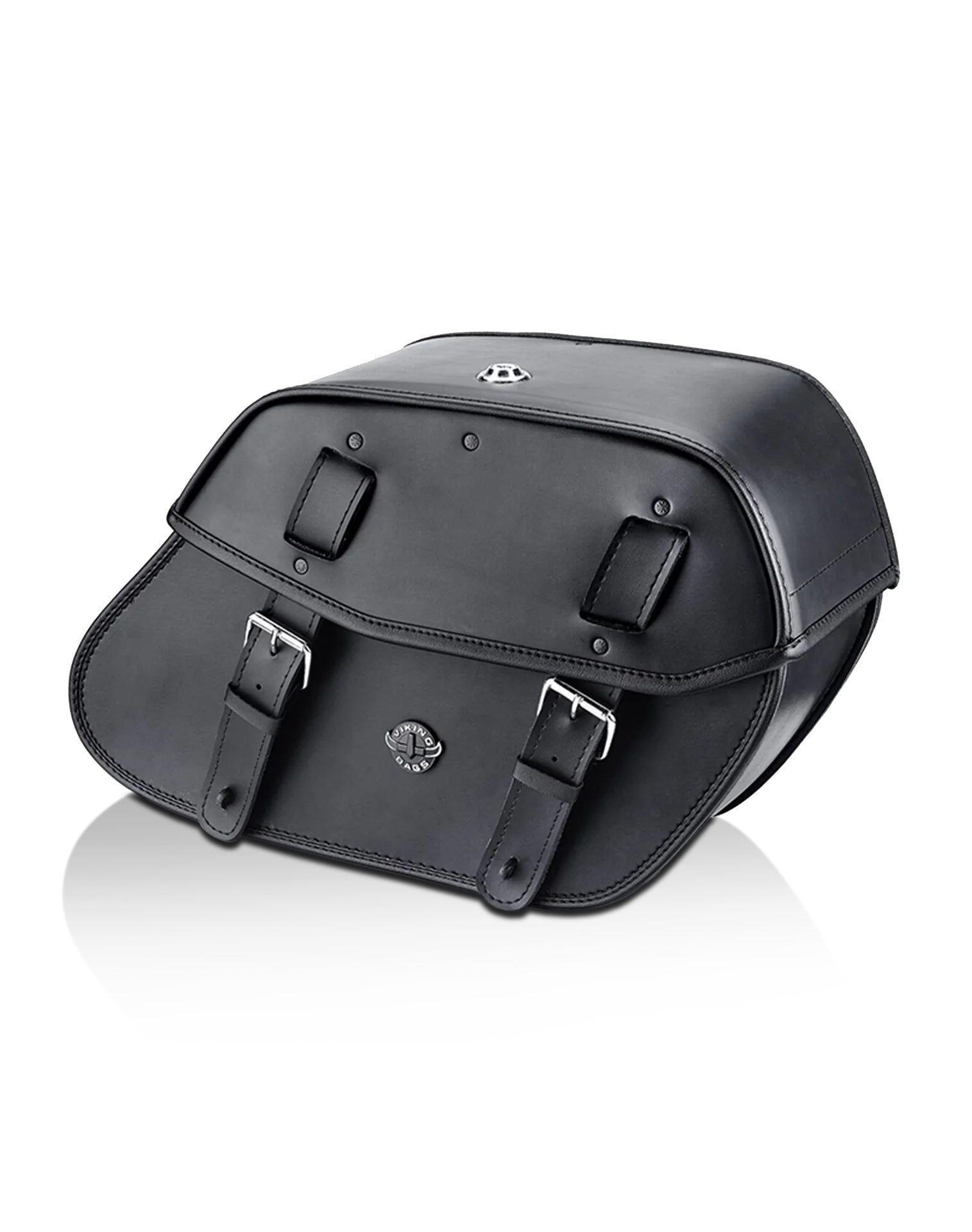Viking Odin Large Leather Motorcycle Saddlebags For Harley Softail Custom Fxstc Main View